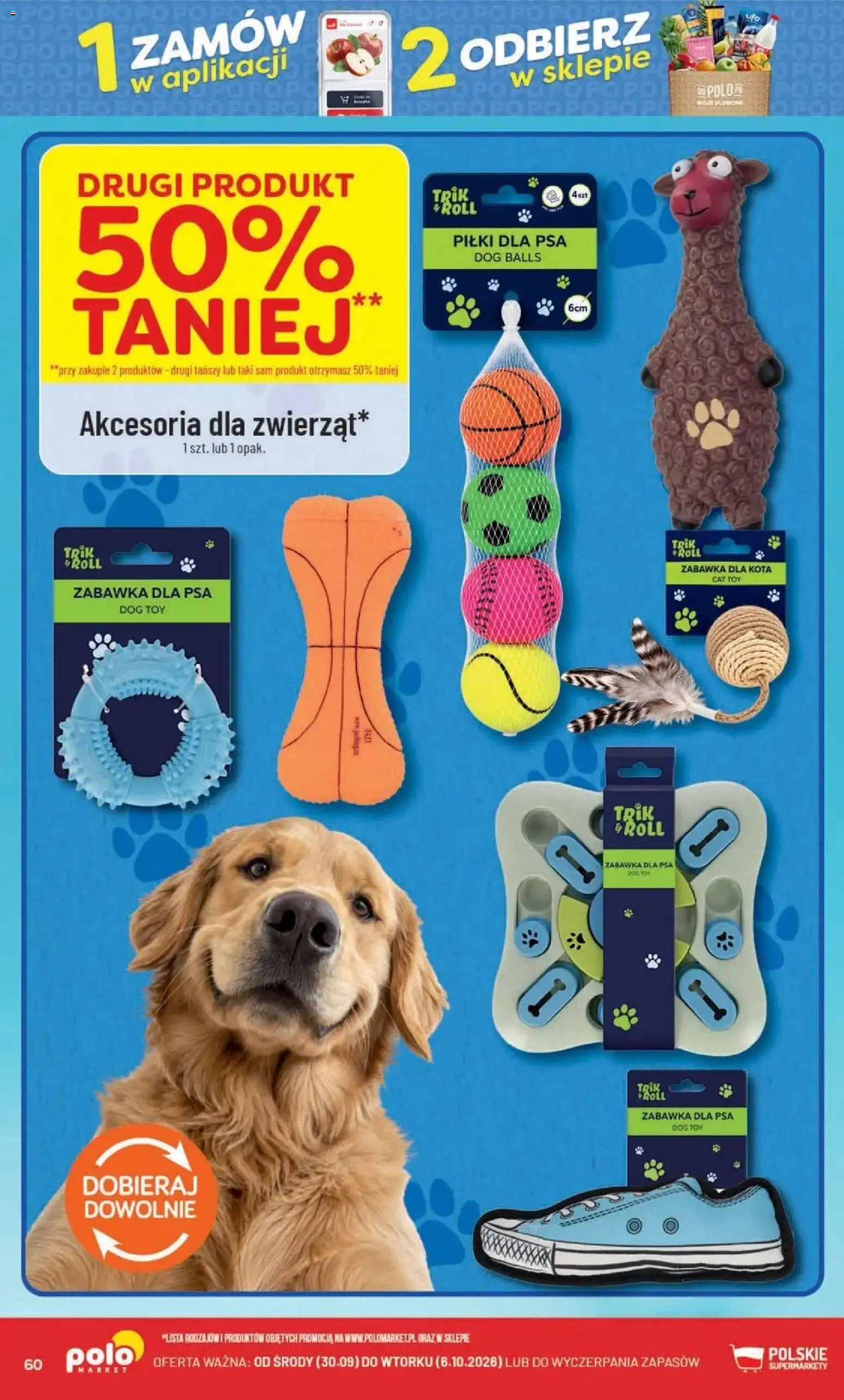 Nowa POLOmarket gazetka od jutra 30.09.2026 | Strona: 60 | Produkty: Zabawka dla psa, Zabawka dla kota