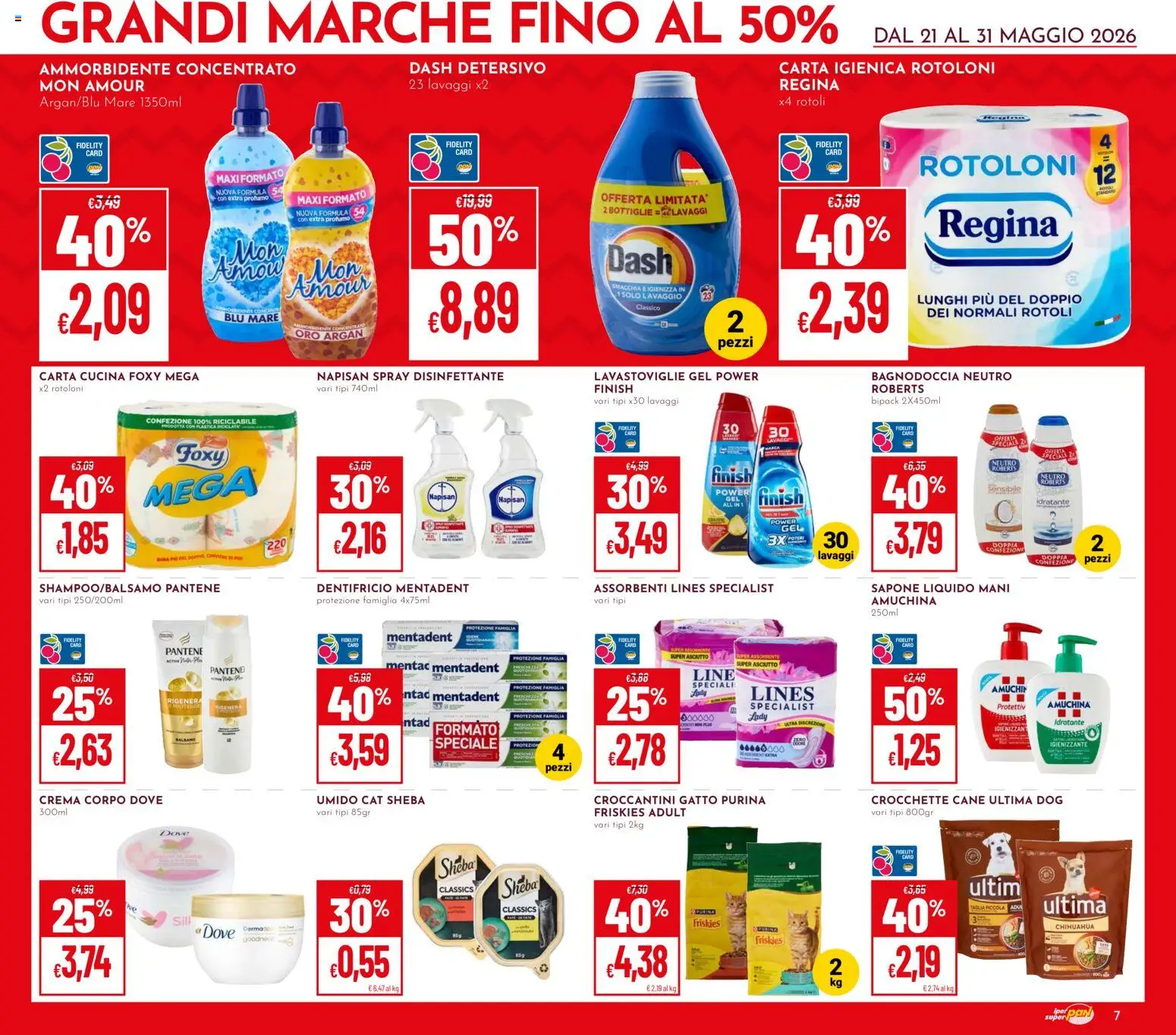 Volantino Pan del 21.05.2026 | Pagina: 7 | Prodotti: Balsamo, Crocchette, Lavastoviglie, Profumo