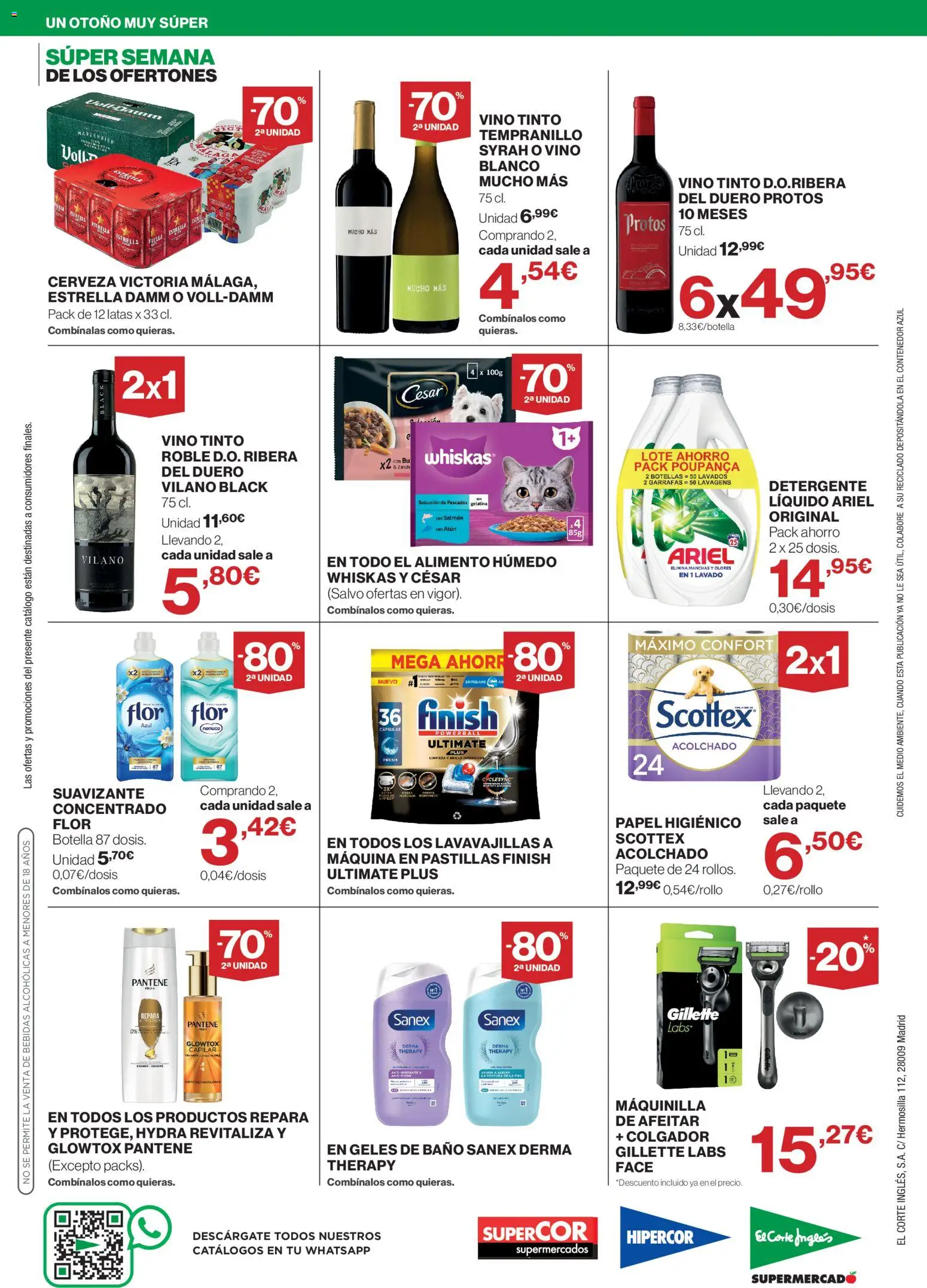 Supercor - Semana de los Ofertones │ válido desde el 15/10/2026 | Página: 4 | Productos: Vino tinto, Papel higienico, Suavizante, Baño