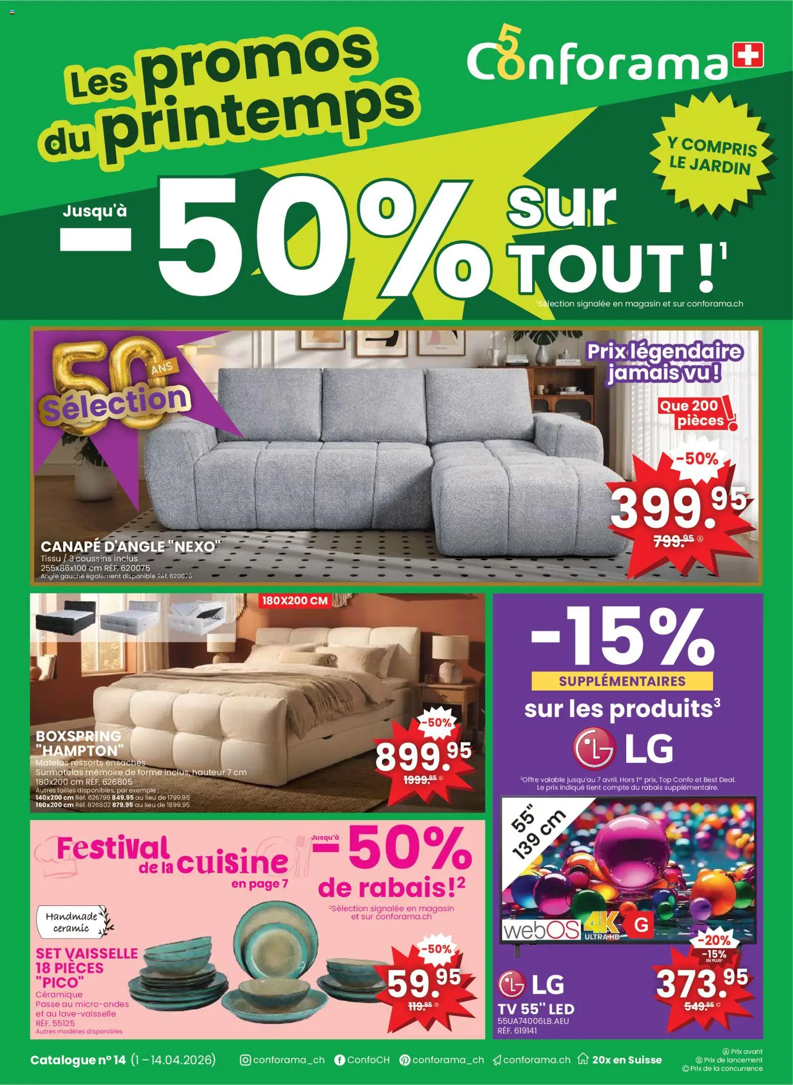 Conforama aktionen Printemps FR – gültig ab 01.04.2026 | Seite: 1 | Produkte: TV, Top, LG
