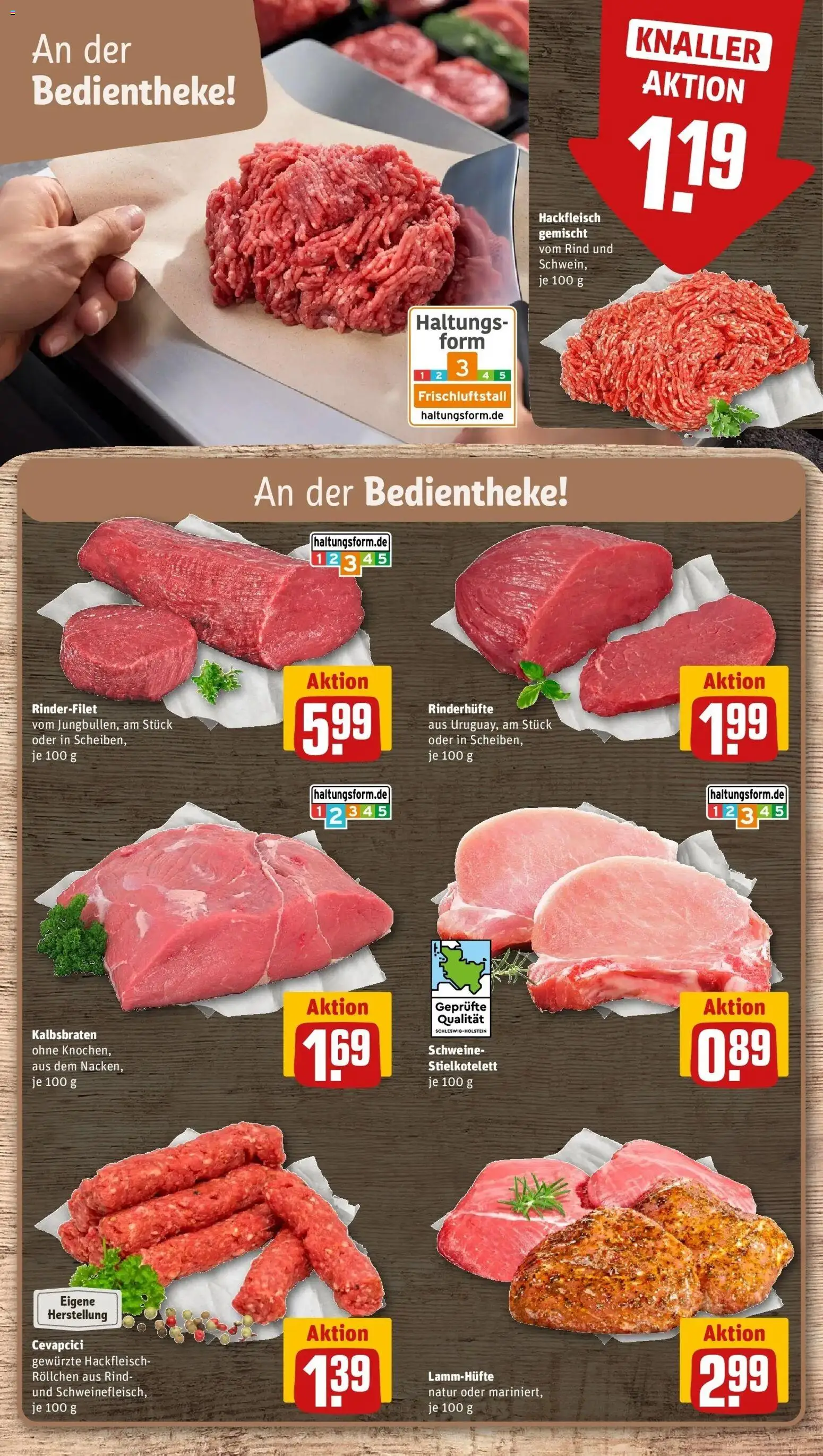 REWE Prospekt ab 28.09.2026 zum Blättern » Angebote | Seite: 16 | Produkte: Rinderfilet, Cevapcici, Schweinefleisch, Hackfleisch