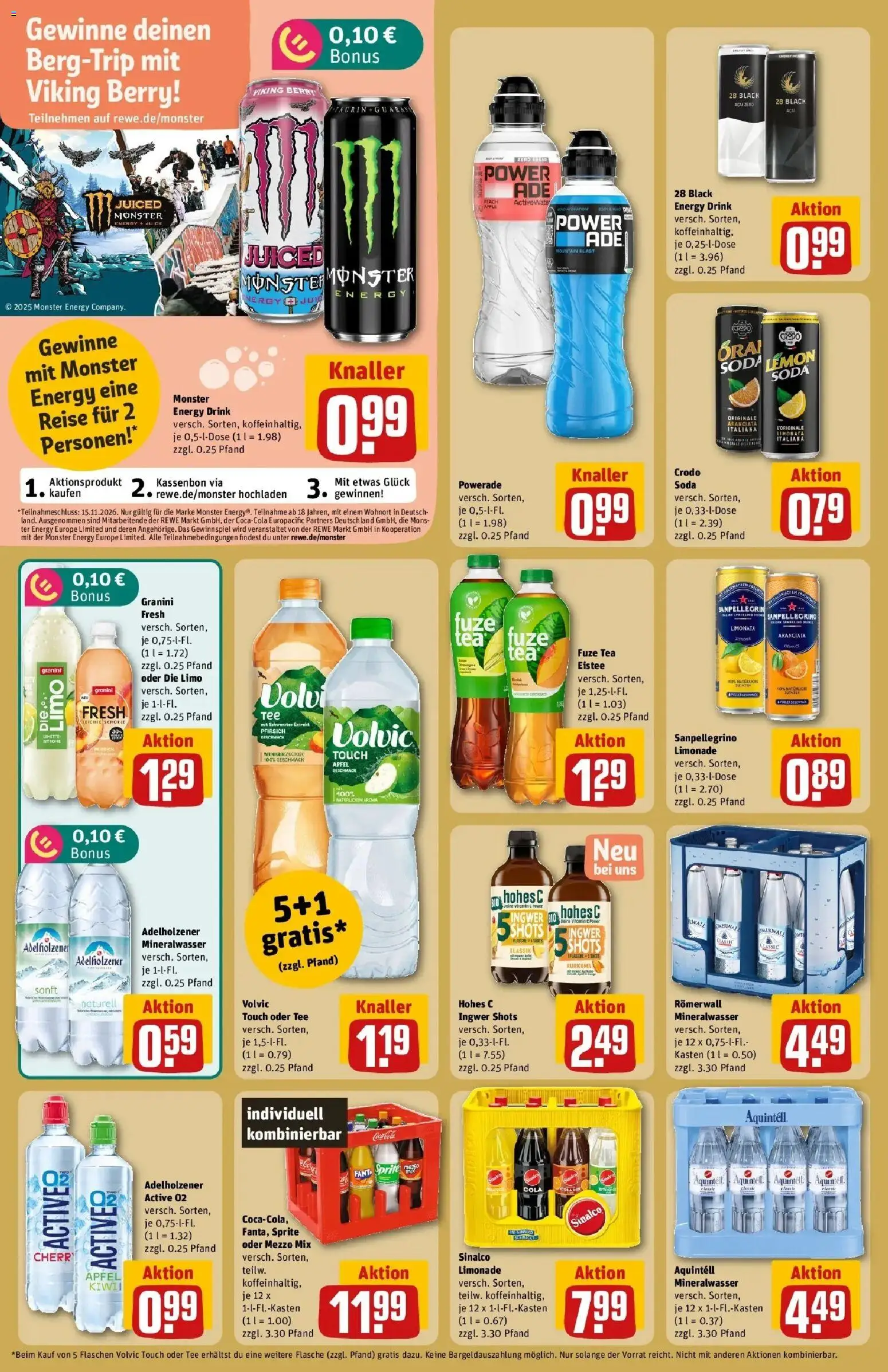 REWE Prospekt ab 26.10.2026 zum Blättern » Angebote | Seite: 16 | Produkte: Fuze tea, Energy, Volvic touch, Tee