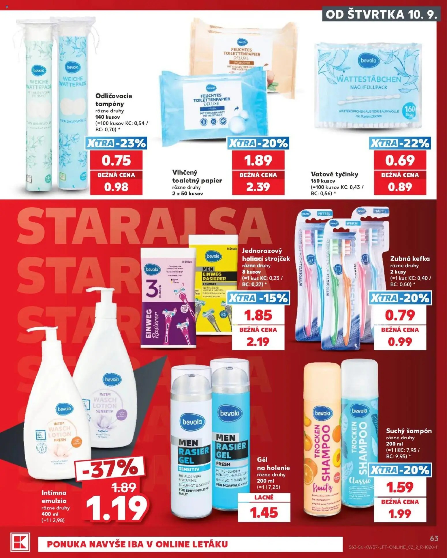 Nové Kaufland akcie – leták je platný od 10.09.2026 | Strana: 63 | Produkty: Zubná kefka, Strojček, Holiaci strojček, Šampón