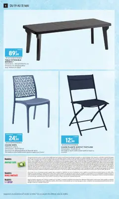 Intermarché - Prévisualisation de TABLE EXTENSIBLE BERGEN/, Dimensions: 160-220x90x72 cm Structure en polypropylène avec renfort en métal valide à partir de 19.05.2026 | Page: 8