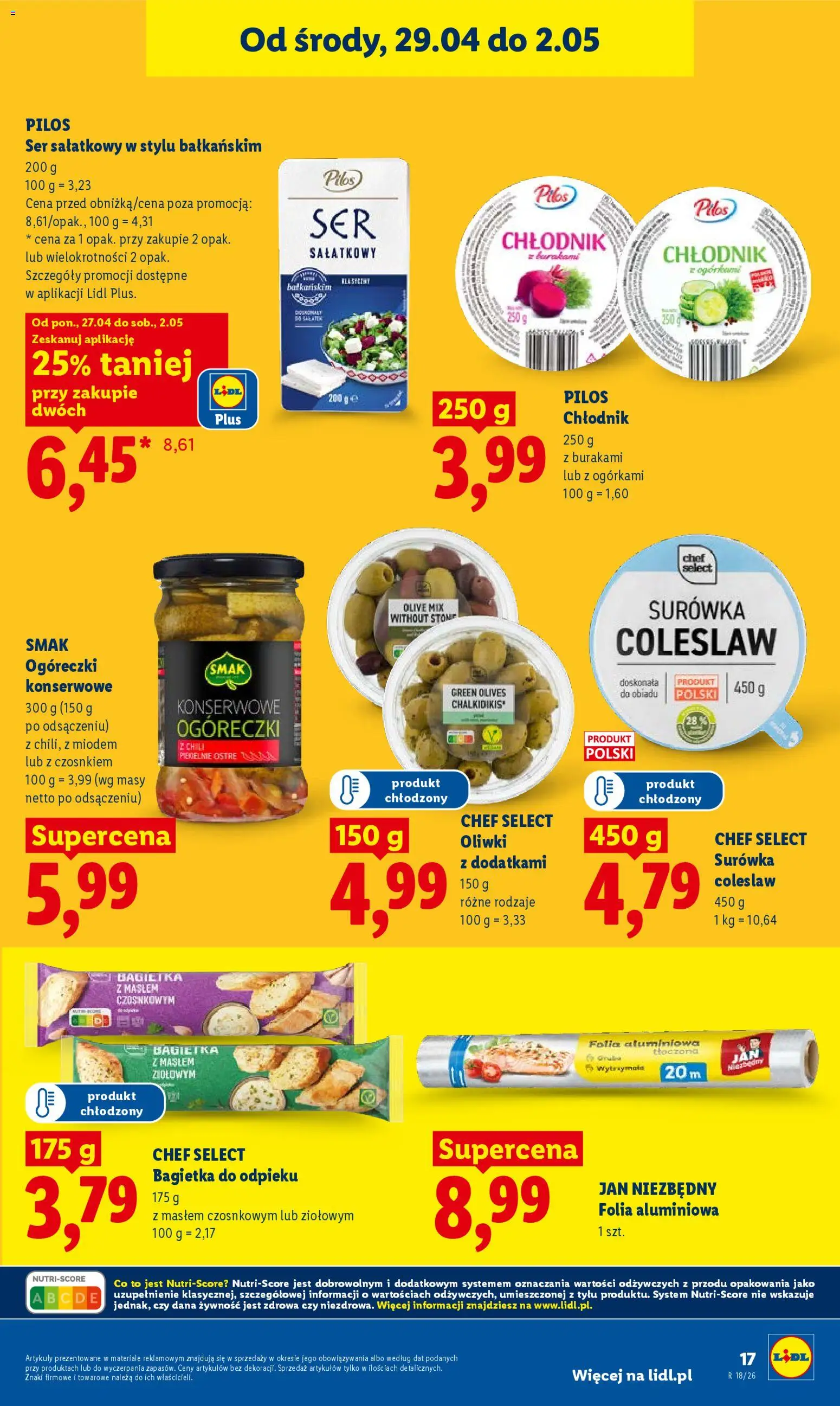 Lidl gazetka od 29.04.2026 | Strona: 17 | Produkty: Chili, Bagietka, Ser, Surówka colesław
