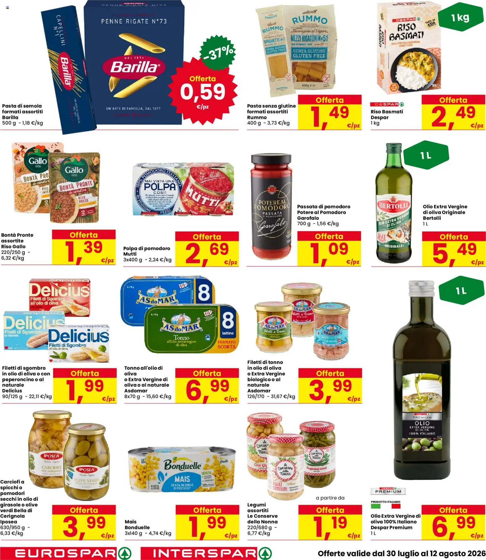 Volantino Eurospar del 30/07/2026 | Pagina: 22 | Prodotti: Pomodoro, Pomodori, Sgombro, Olio di Oliva
