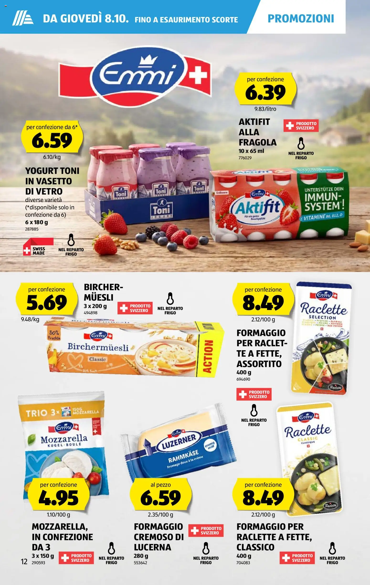 Aldi aktionen IT – gültig ab 08.10.2026 | Seite: 12 | Produkte: Früchte, Raclette, Creme