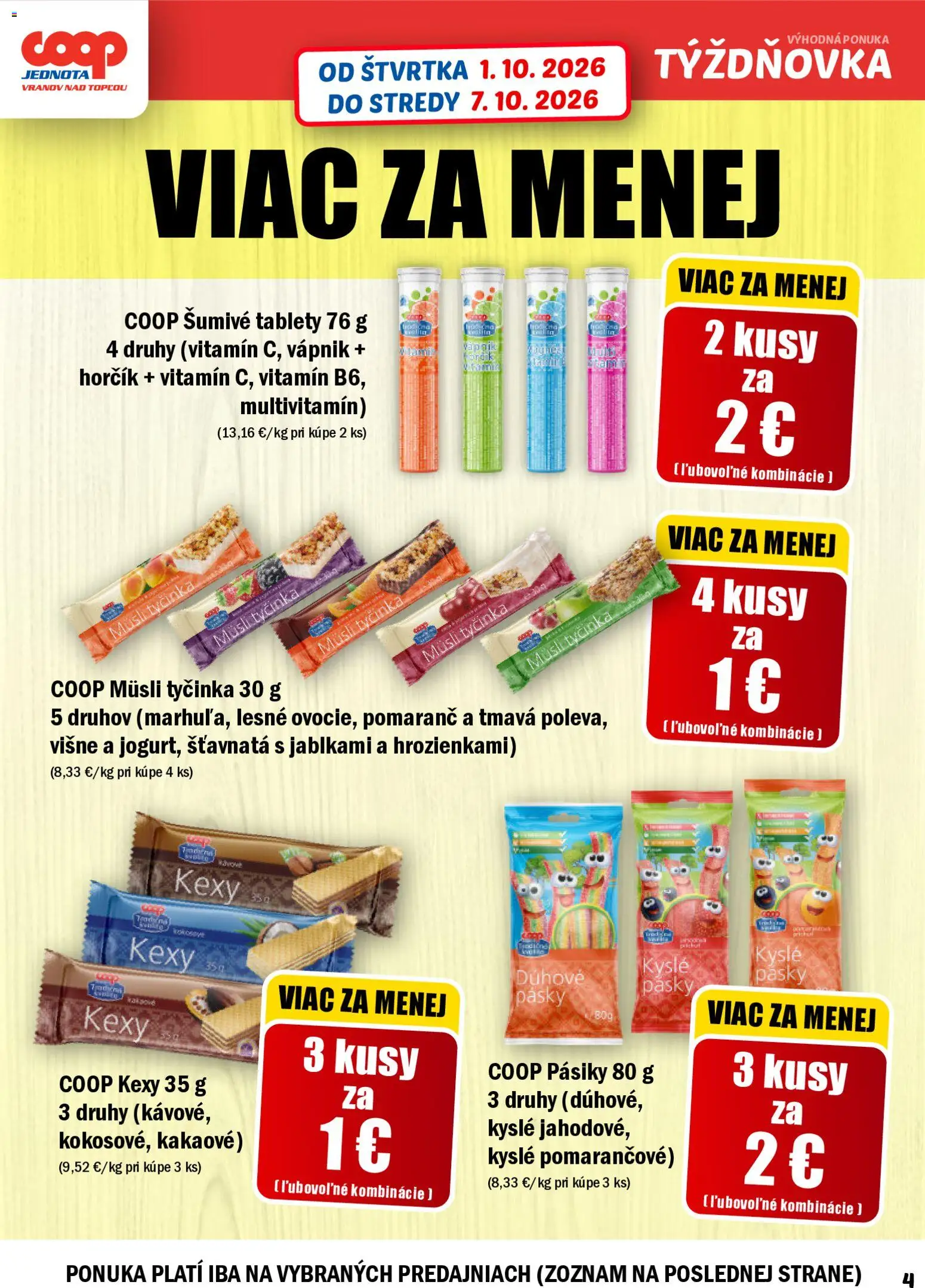 Nové COOP Jednota akcie – leták je platný od 01.10.2026 | Strana: 4