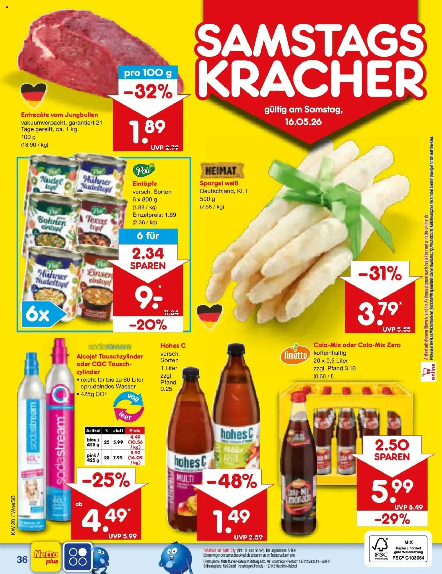 Netto Marken-Discount Prospekt Gemmingen	 – gültig ab 10.05.2026 | Seite: 45 | Produkte: Entrecote, Spargel, Wasser, Sodastream