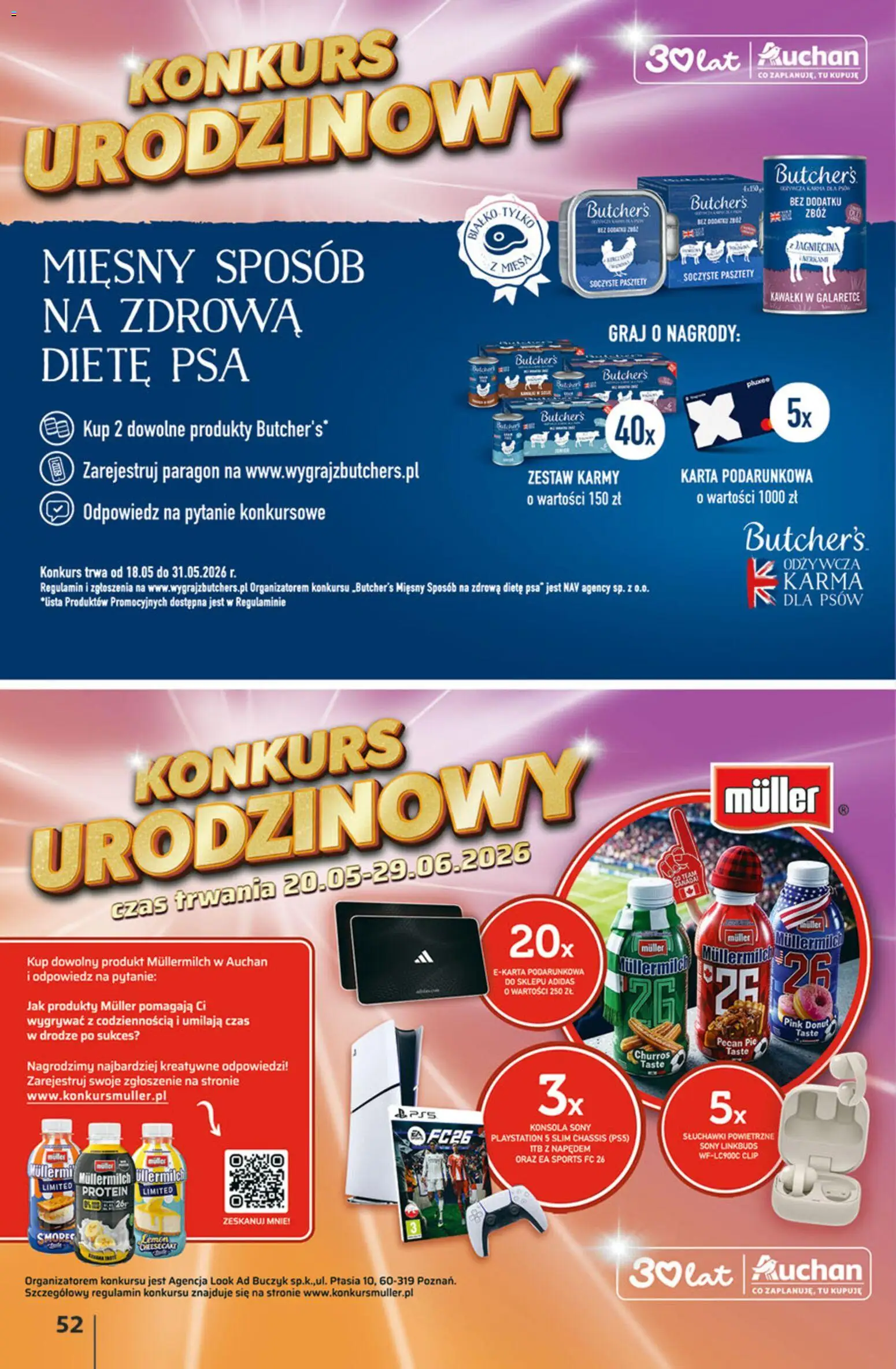 Auchan gazetka - 30 Lat Hipermarket od 21.05.2026 | Strona: 52 | Produkty: Karta, Playstation, Donut, Konsola