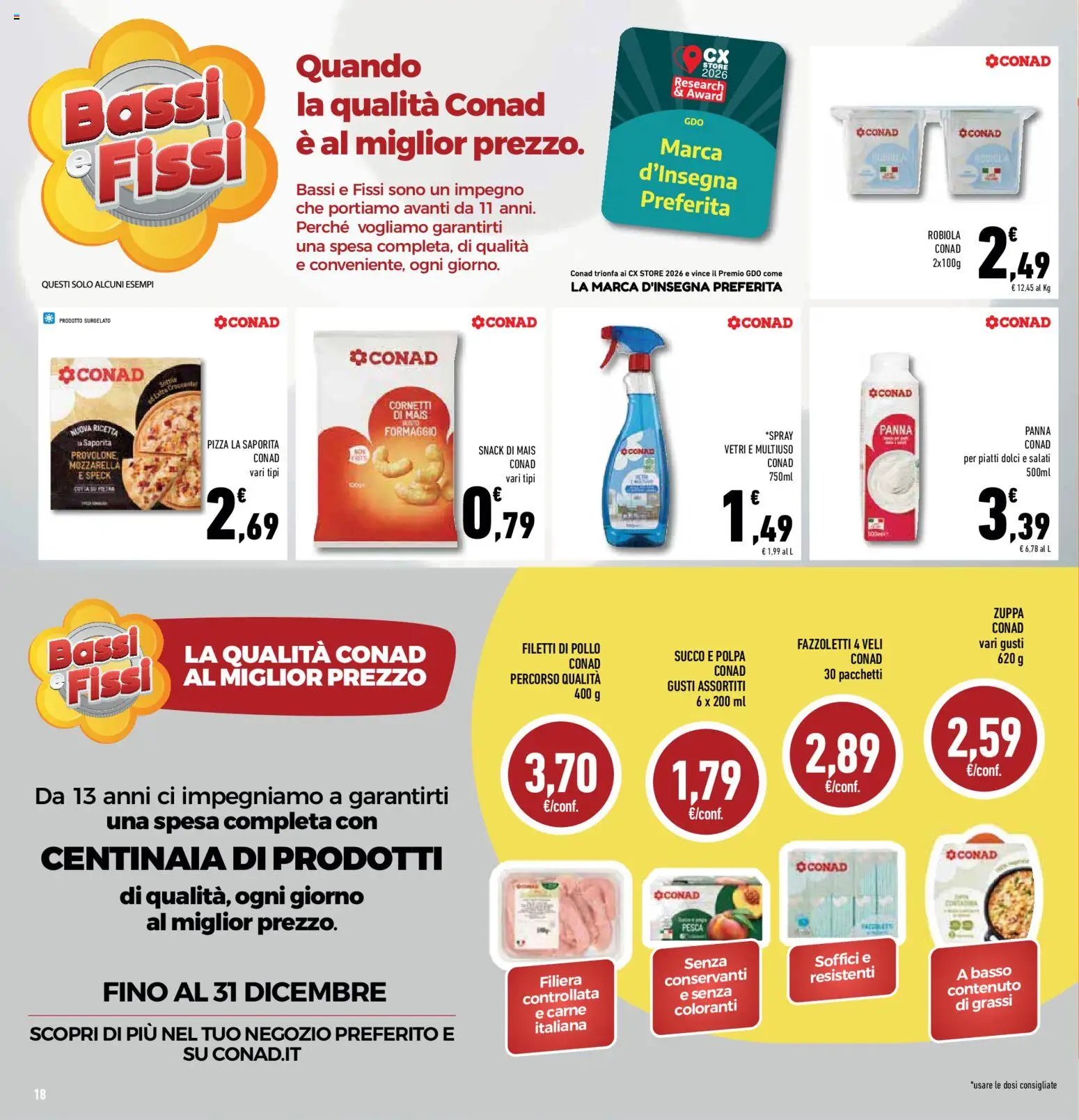 Volantino Conad del 21/10/2026 | Pagina: 18 | Prodotti: Succo, Fazzoletti, Dolci, Robiola