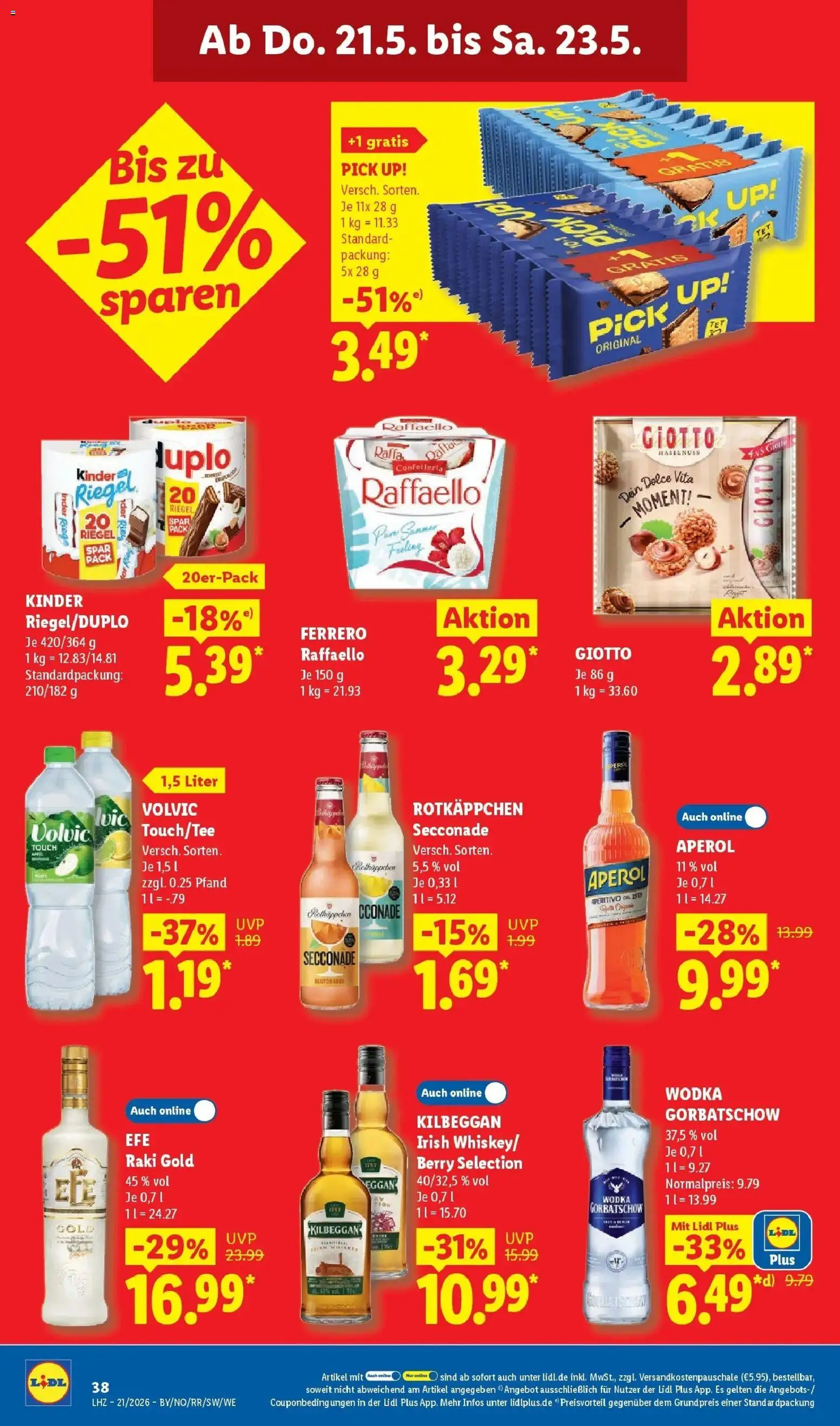 Lidl Prospekt Weikersheim – gültig ab 17.05.2026 | Seite: 66 | Produkte: Raffaello, Rotkäppchen, Aperol, Volvic
