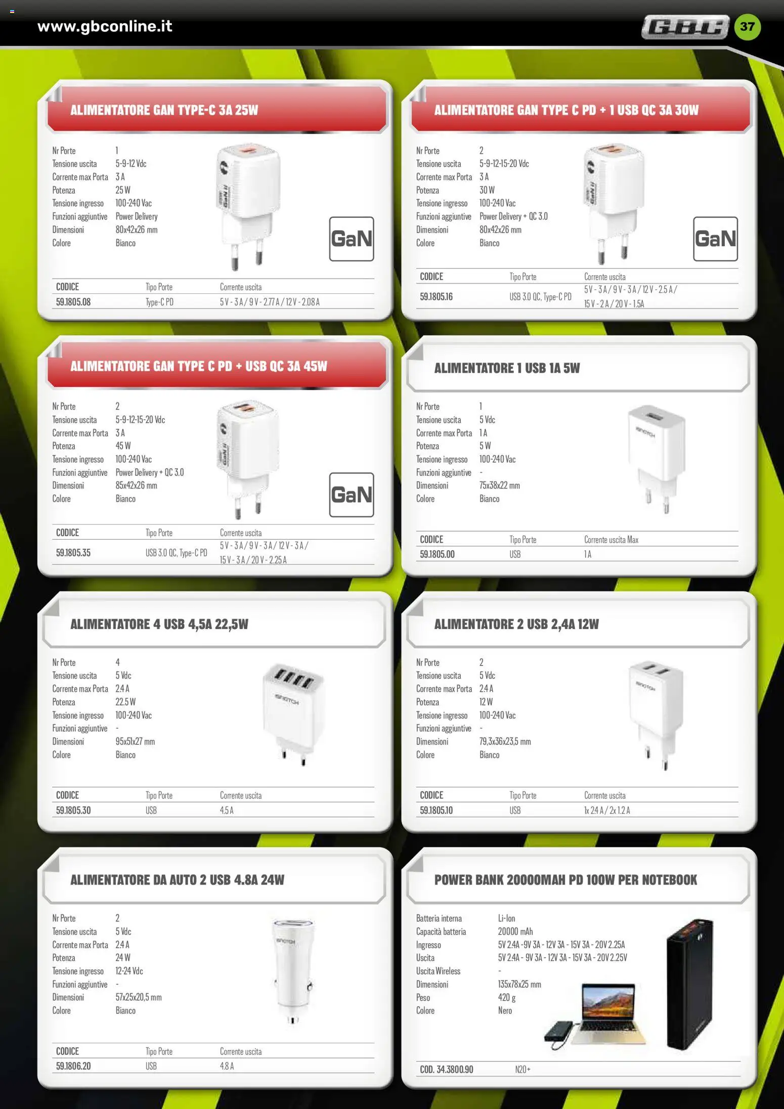 Volantino GBC del 17.06.2026 | Pagina: 37 | Prodotti: Notebook, Power bank, USB, Batteria
