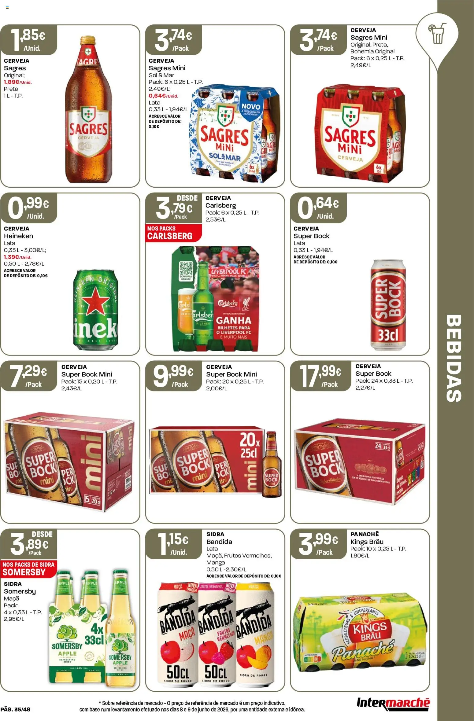 Intermarché folheto │ válido de 09/07/2026 | Página: 35 | Produtos: Super bock, Maça, Cerveja, Somersby