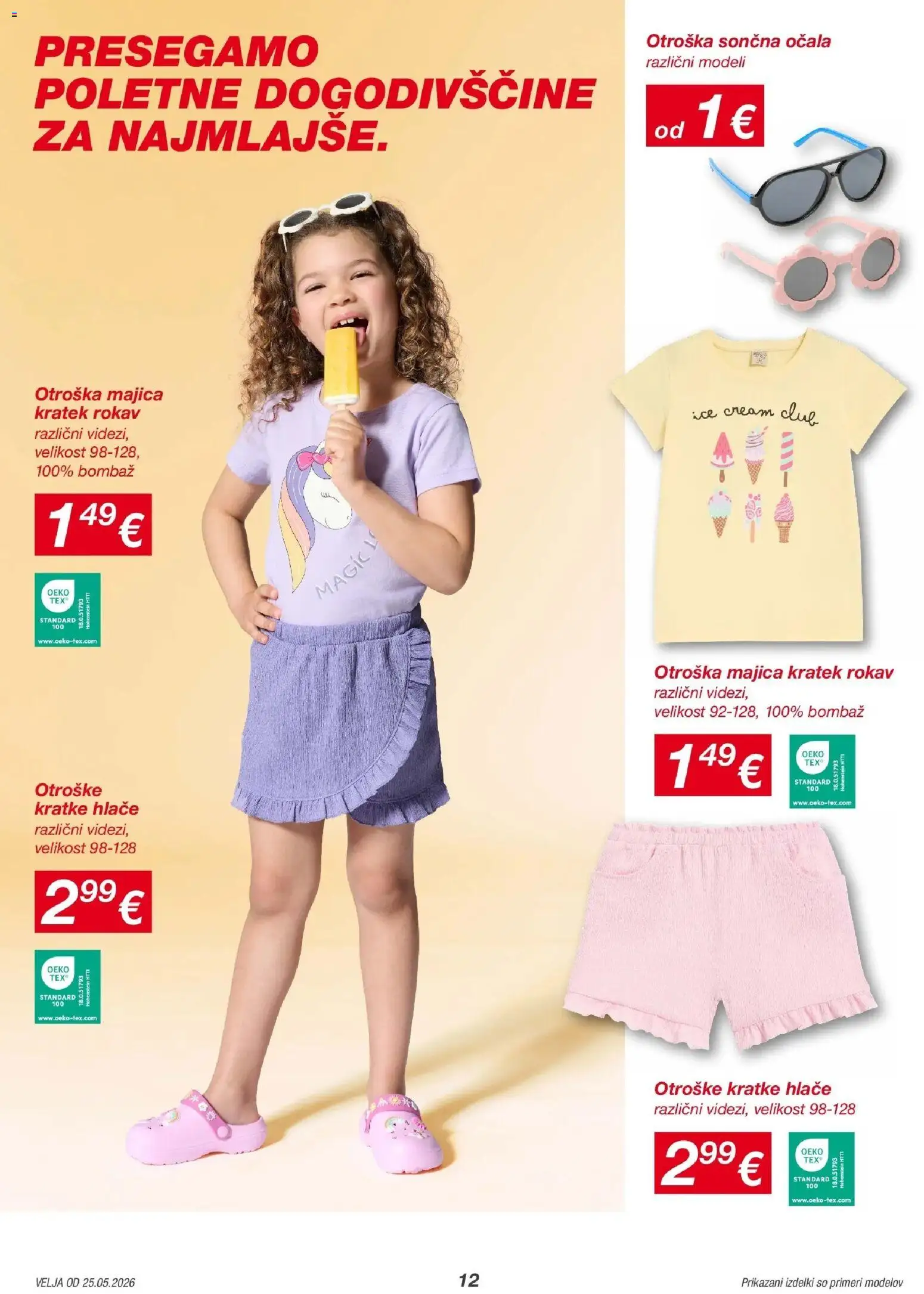 Novi Kik katalog ponudbe – veljaven od 21.05.2026 | Stran: 12 | Izdelki: Sončna očala, Hlace, Kratke hlace, Ocala
