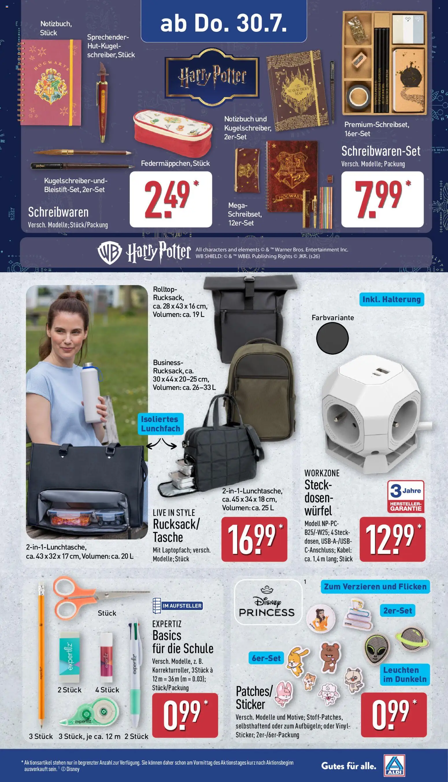 Aldi Prospekt – gültig ab 27.07.2026 | Seite: 29 | Produkte: Kabel, Tasche, Notizbuch