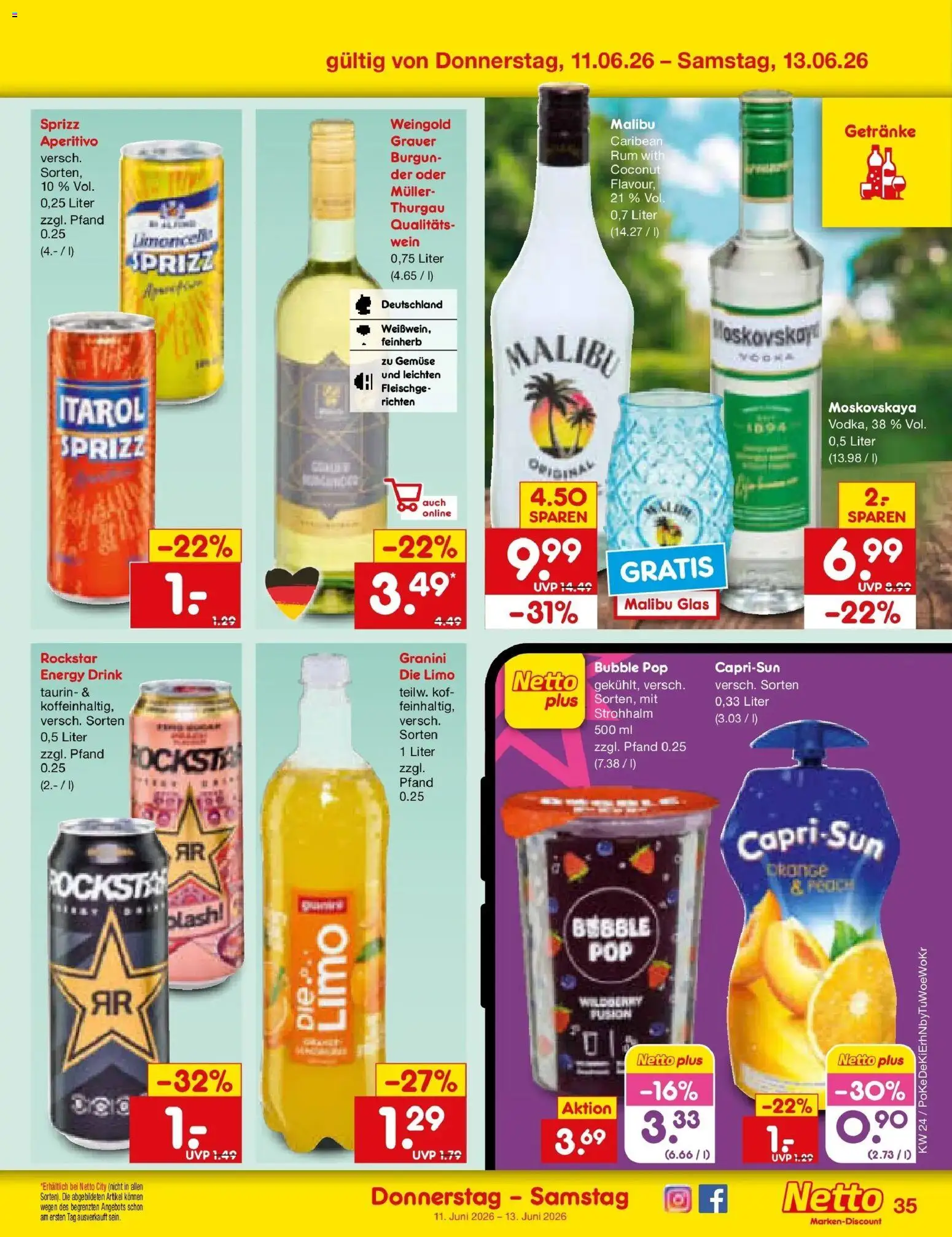 Netto Marken-Discount Prospekt Mannheim – gültig ab 08.06.2026 | Seite: 53 | Produkte: Energy, Rockstar, Gemüse, Granini