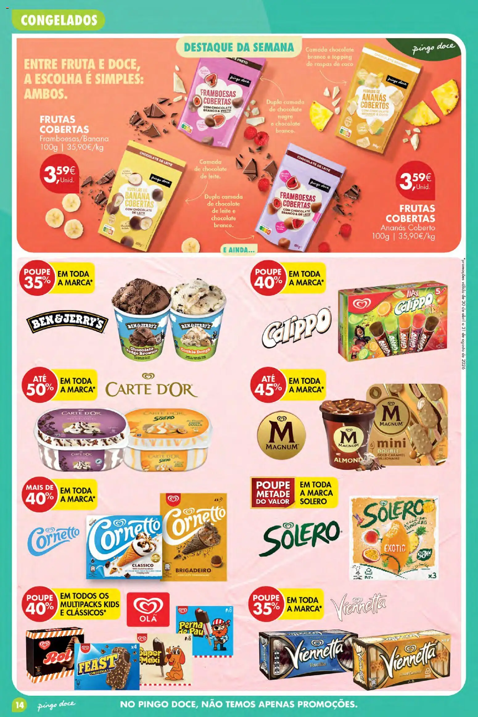 Pingo Doce Poupe Esta Semana Açores │ válido de 16/07/2026 | Página: 14 | Produtos: Solero exotic, Framboesas, Leite, Chocolate