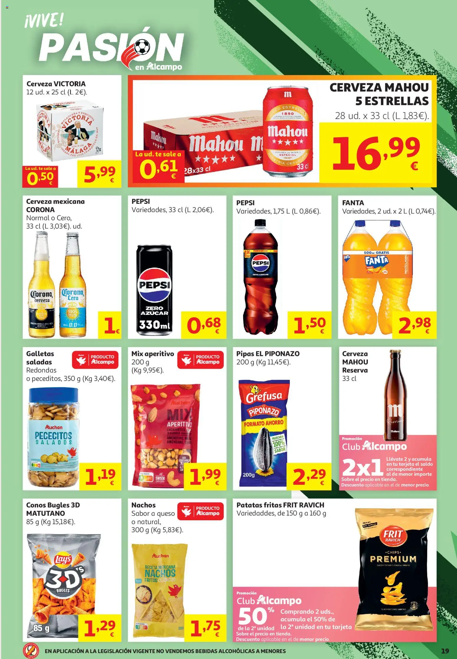 Alcampo - HG General │ válido desde el 16.06.2026 | Página: 19 | Productos: Καλτσάκια μισά, Queso, Cerveza, Té