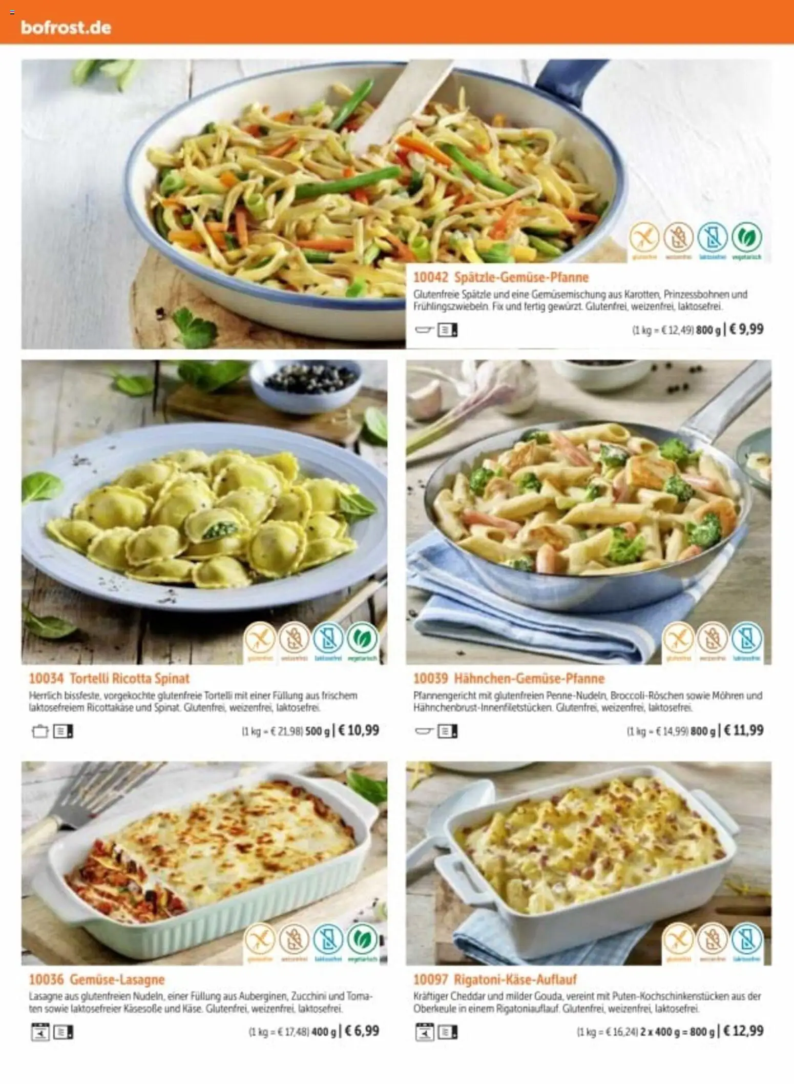 Bofrost Katalog – gültig ab 06.03.2026 | Seite: 136 | Produkte: Lasagne, Mohren, Zucchini