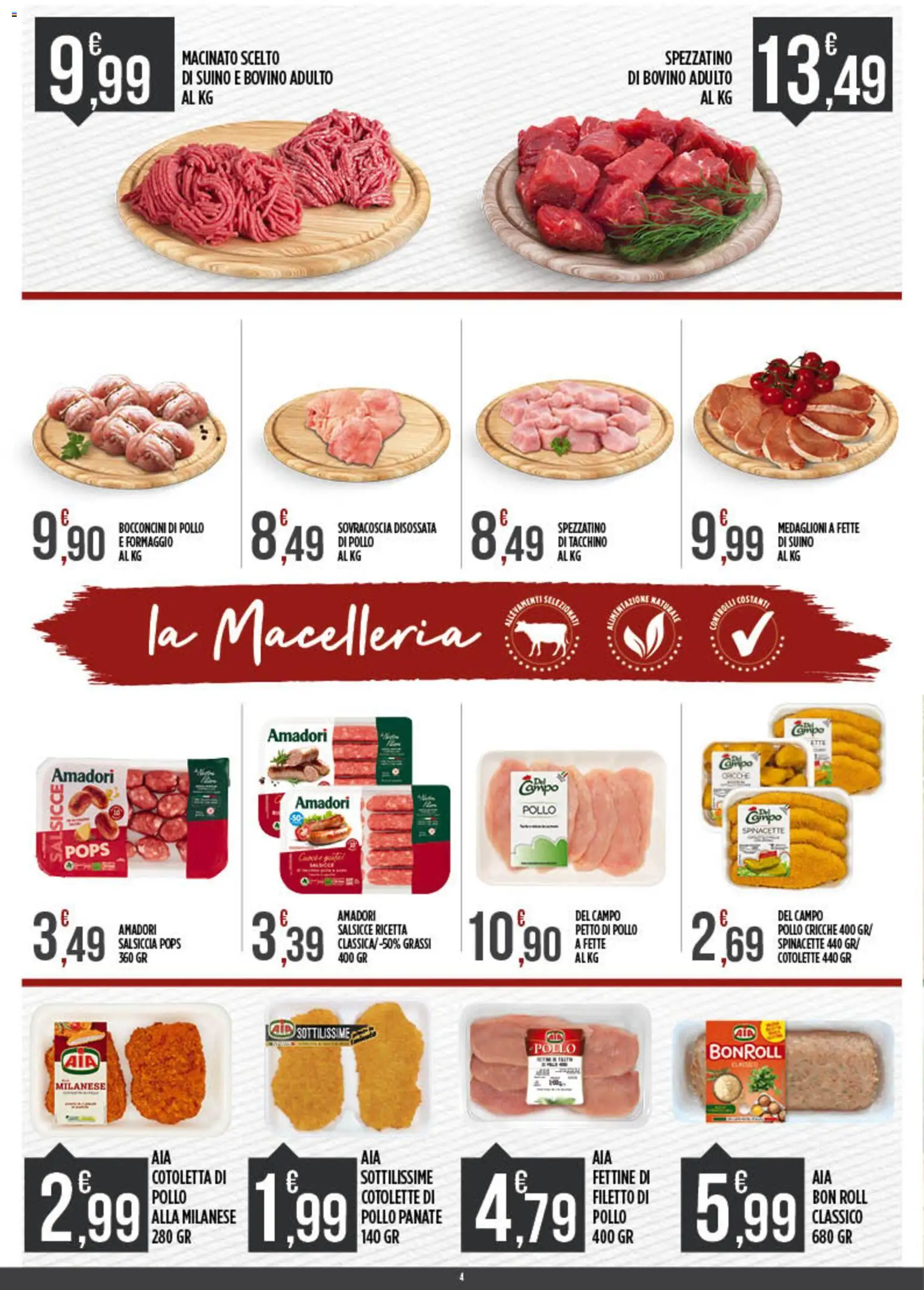 Volantino Euroesse del 04.05.2026 | Pagina: 4 | Prodotti: Suino, Tacchino, Formaggio, Salsiccia
