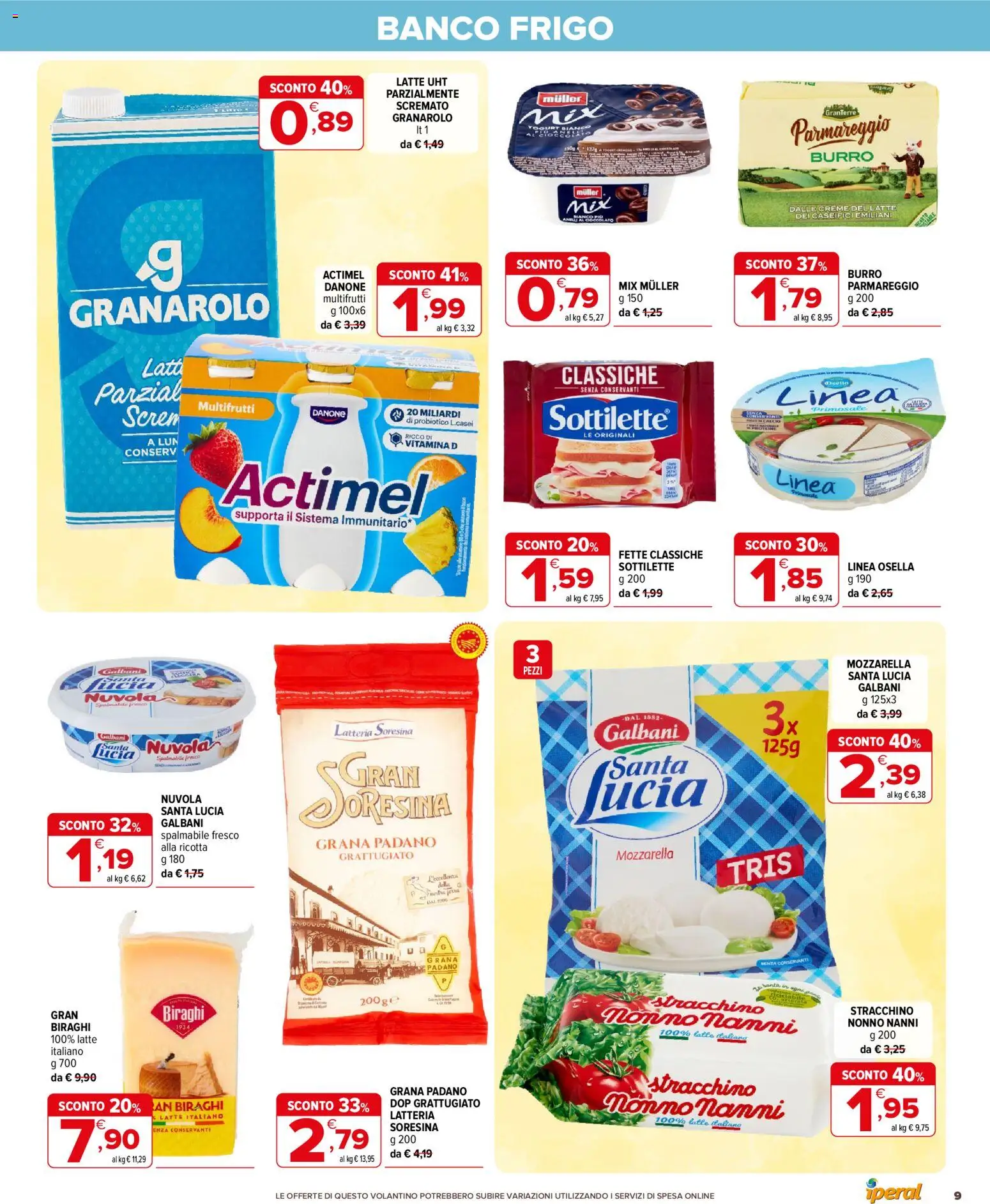 Volantino Iperal del 17.06.2026 | Pagina: 9 | Prodotti: Burro, Grana Padano, Stracchino, Ricotta