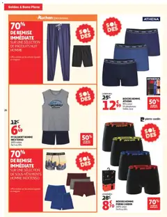 Auchan - Prévisualisation de 70% DE REMISE IMMÉDIATE SUR UNE SÉLECTION DE SOUS-VÊTEMENTS HOMME INEXTENSO, 70% immediate discount on a selection of men's underwear. valide à partir de 24/06/2026 | Page: 24 | Produits: Coton, Sous-vêtements