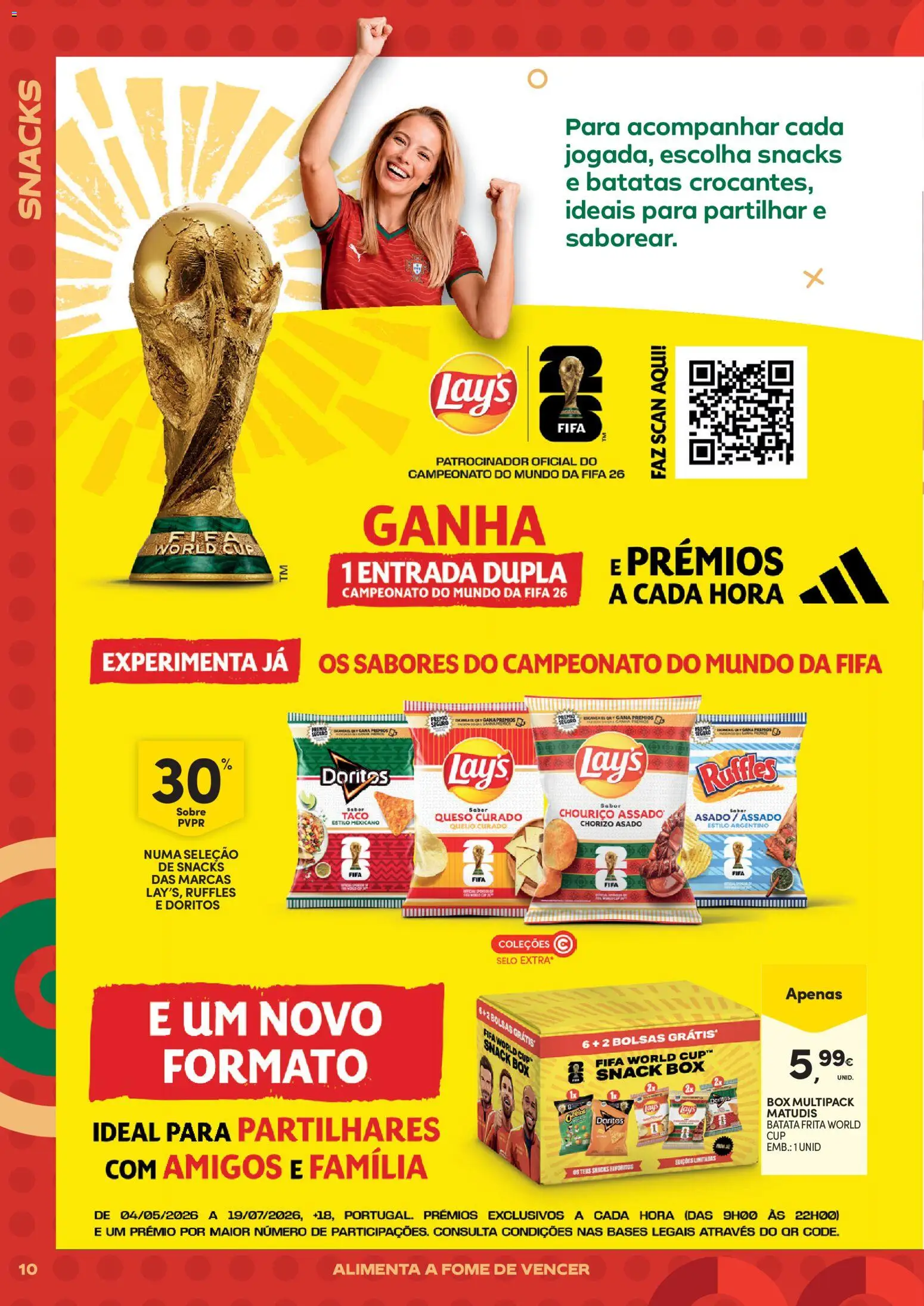 Continente - Futebol Alimenta a fome de vencer │ válido de 09.06.2026 | Página: 10 | Produtos: Batata, Batata frita, Queijo, Chouriço