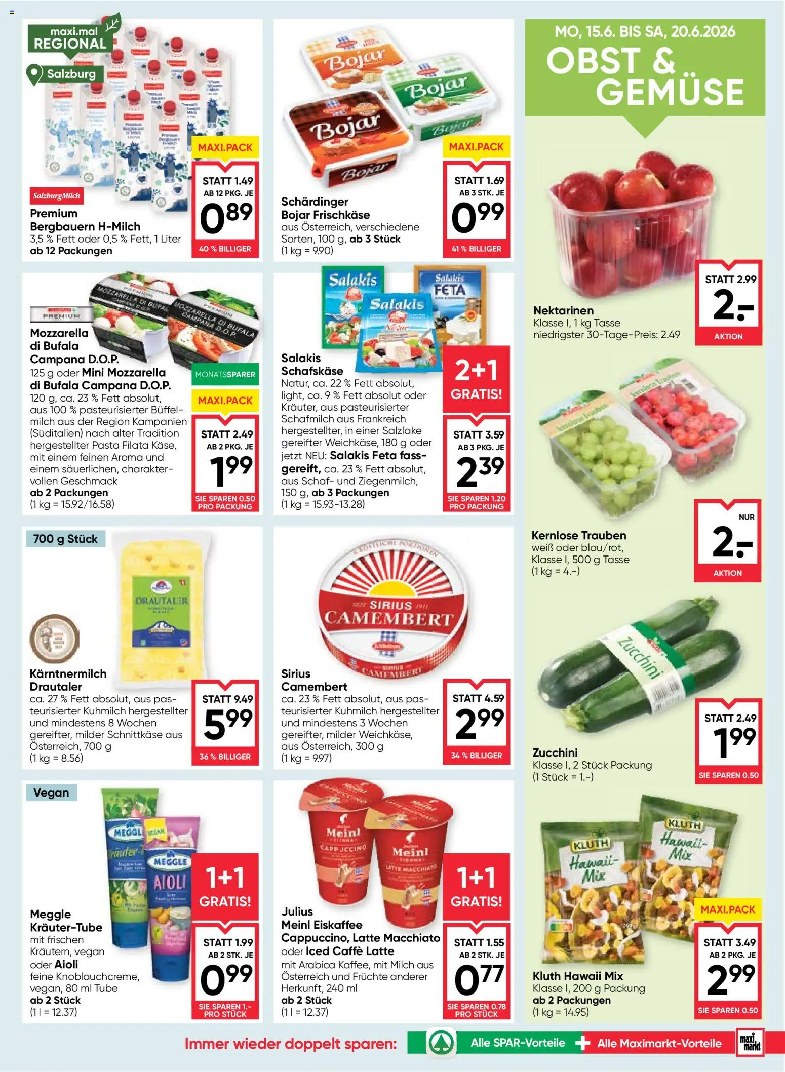 Maximarkt Flugblatt gültig ab 18.06.2026 | Seite: 9 | Produkte: Pasta, Gemüse, Obst, Milch