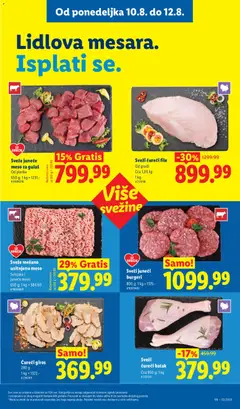 Sveže juneće meso za gulaš, Od plećke - pregled Lidl kataloga - važi od 06.08.2026 | Strana: 93
