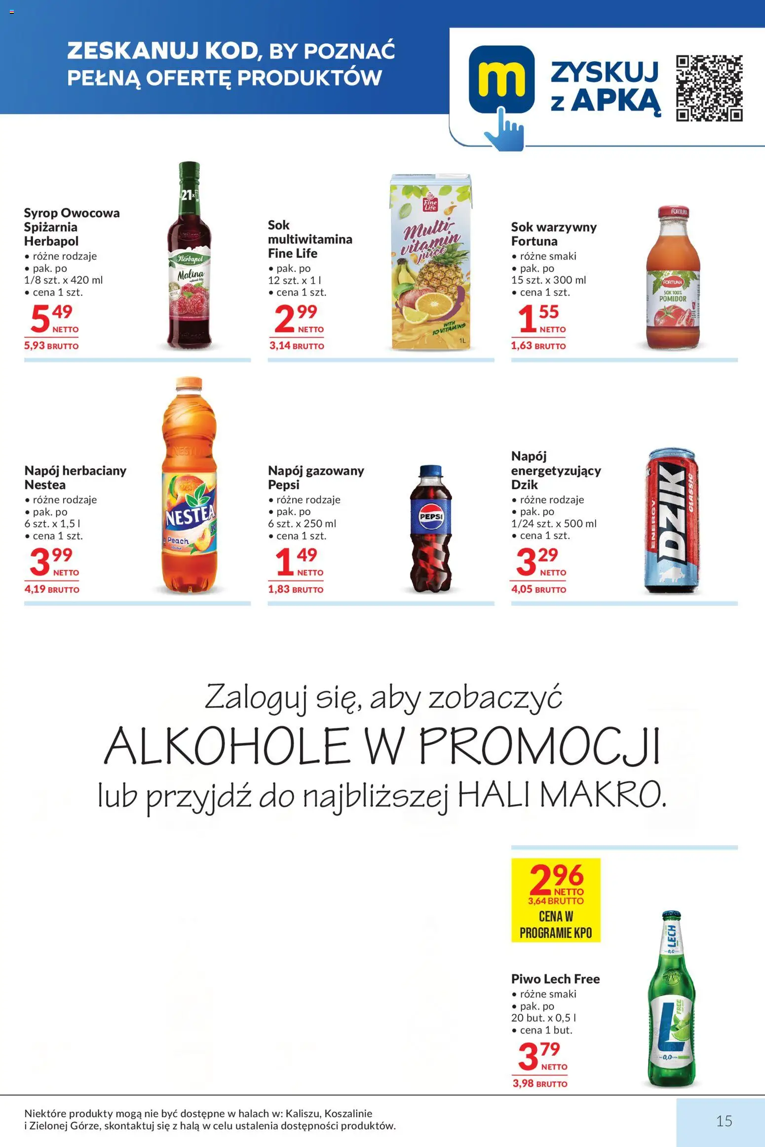 Makro gazetka od 29.09.2026 | Strona: 15 | Produkty: Syrop, Lech, Pomidor, Sok warzywny