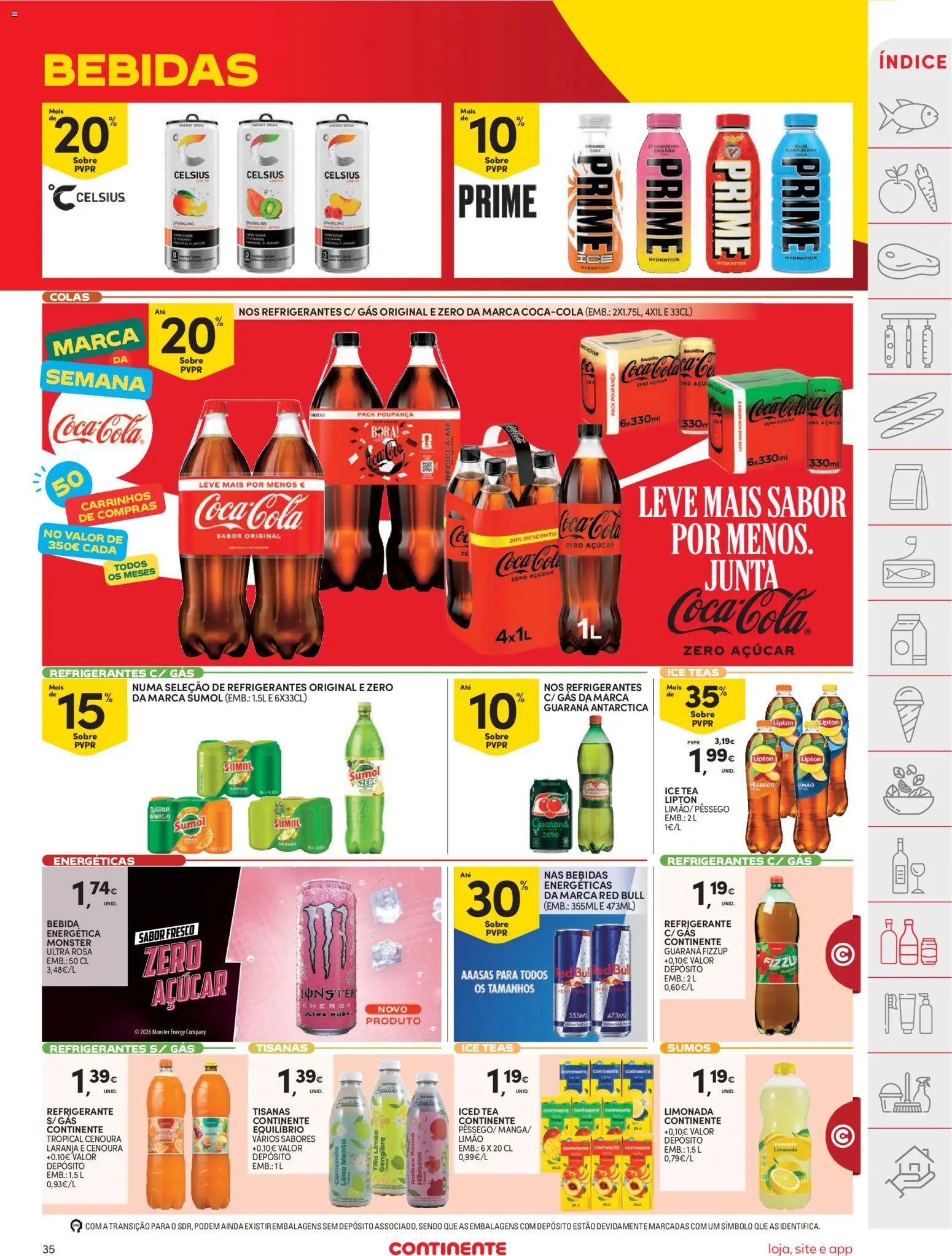 Continente folheto │ válido de 07/07/2026 | Página: 37 | Produtos: Refrigerante, Açúcar, Cenoura, Bebida