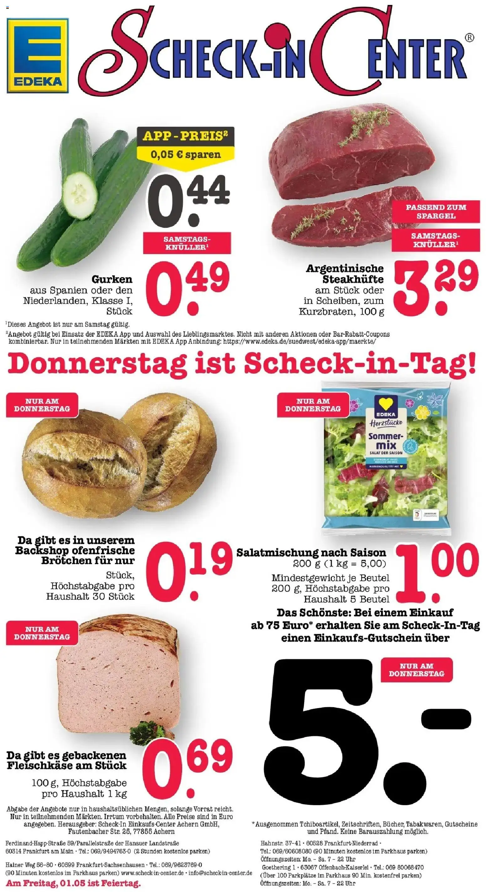 Edeka prospekt Offenbach	 – gültig ab 27.04.2026 | Seite: 75 | Produkte: Ofenfrische, Steak, Gurken, Uhr