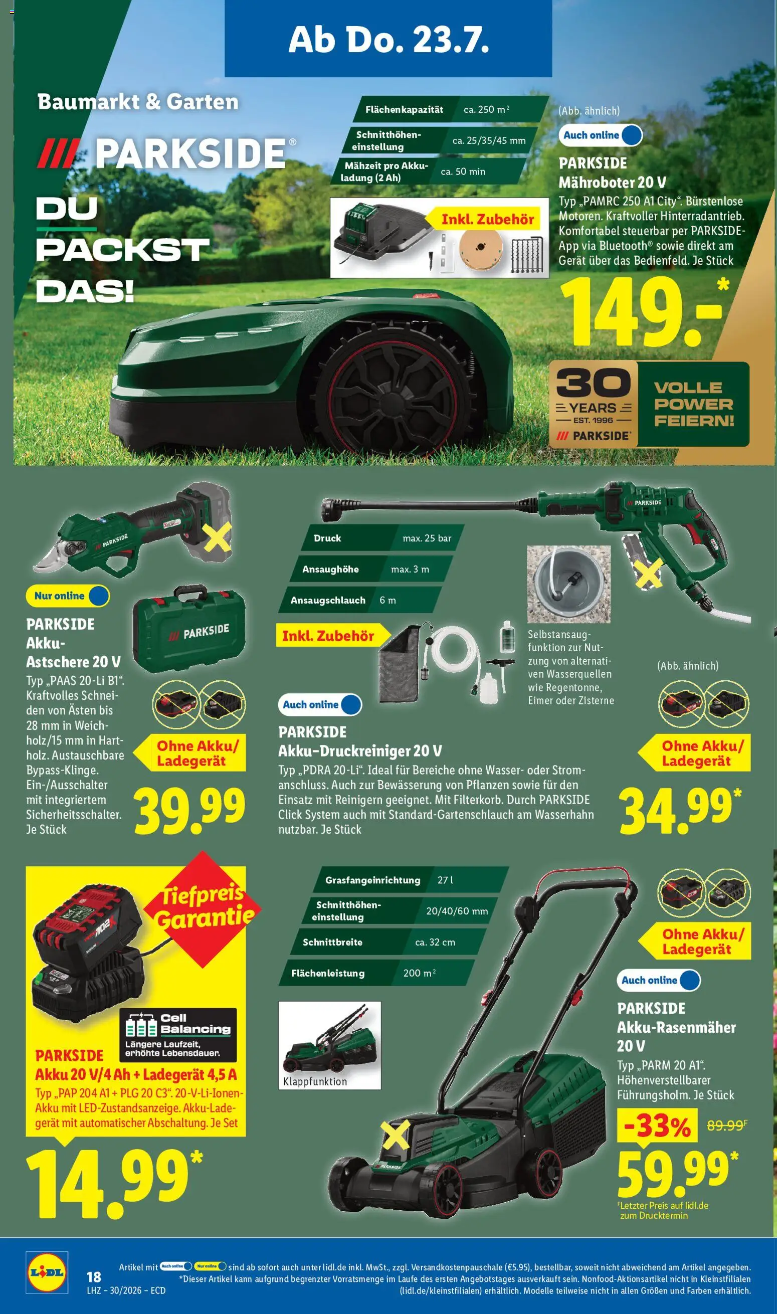 Lidl Německo leták od 20.07.2026 | Strana: 16 | Produkty: Parkside