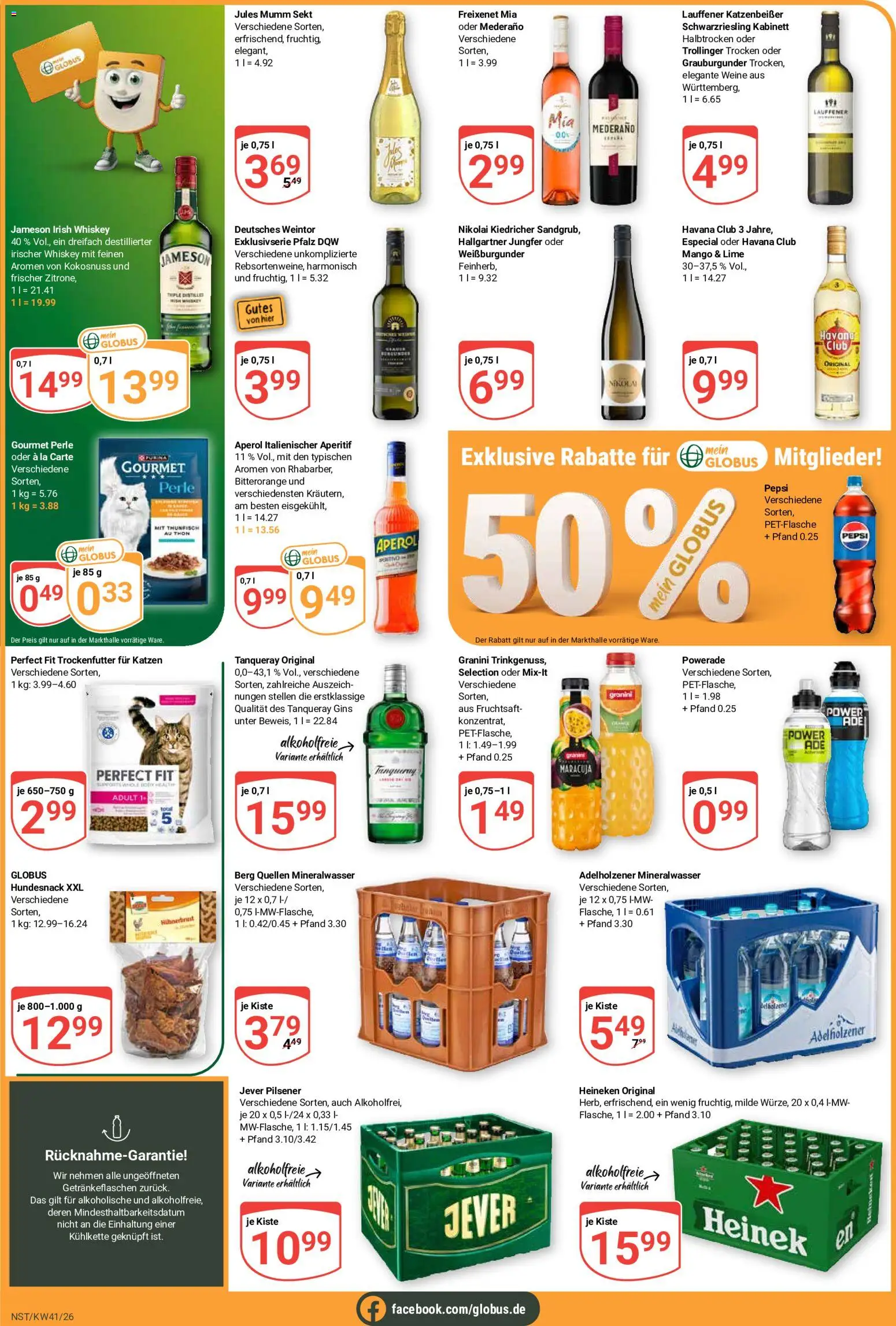 Globus Prospekt Neustadt a.d. Weinstraße – gültig ab 05.10.2026 | Seite: 3 | Produkte: Havana club, Heineken, Granini, Whiskey