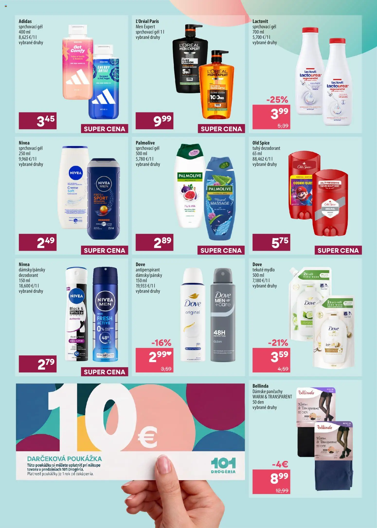 Nové 101 drogerie akcie – leták je platný od 21.10.2026 | Strana: 3 | Produkty: Old Spice, Mydlo, Antiperspirant, Adidas