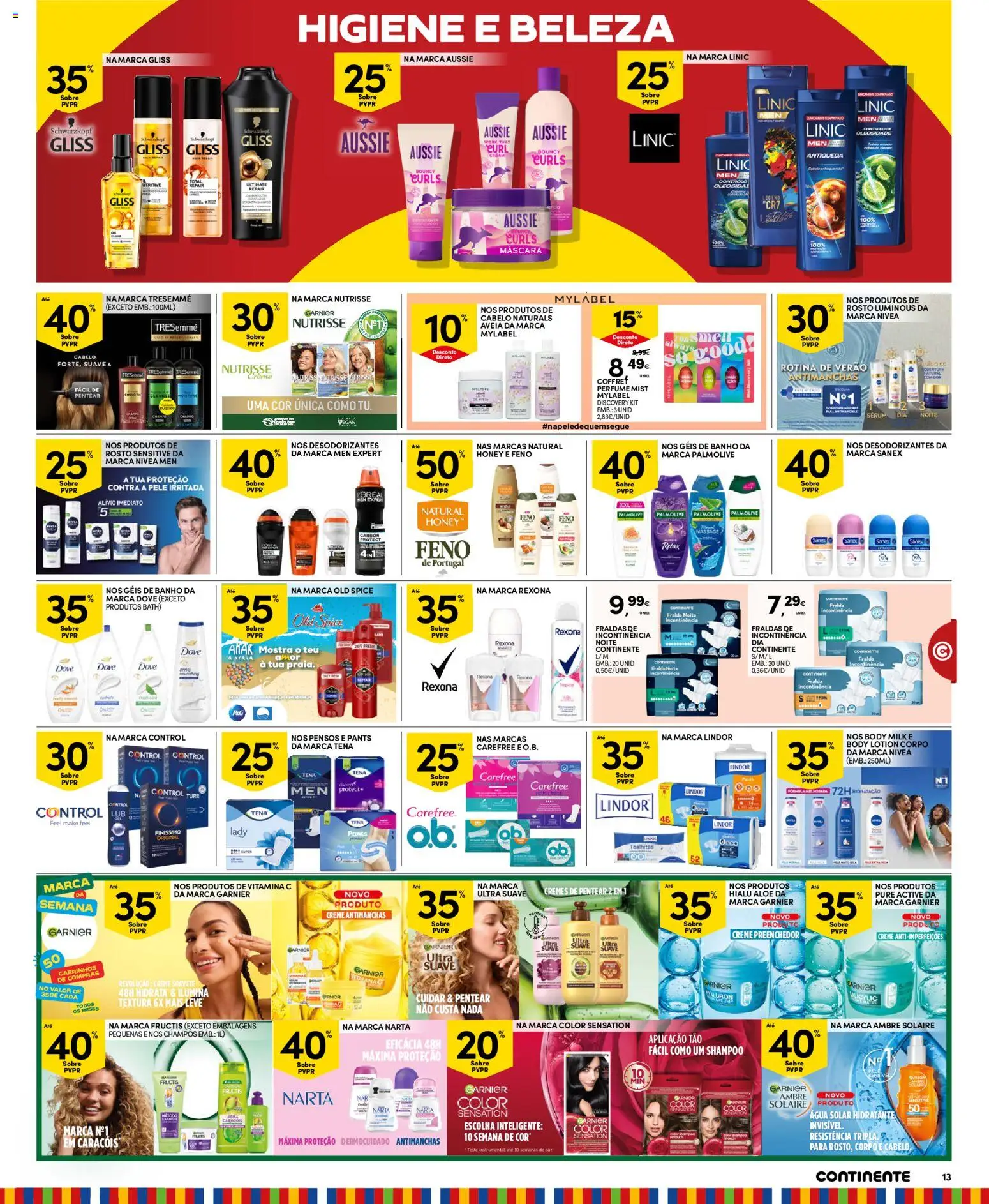 Continente Madeira │ válido de 28/07/2026 | Página: 13 | Produtos: Fraldas, Perfume, Creme, Sorvete