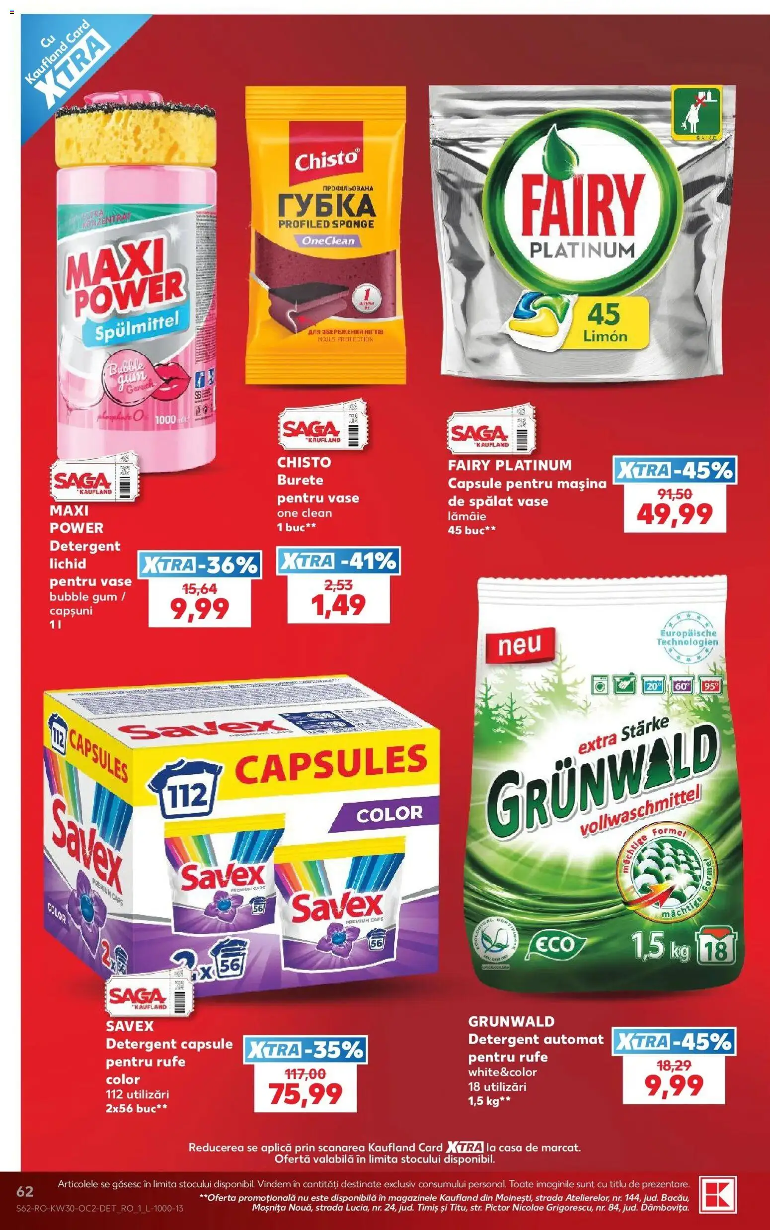 Noul catalog Kaufland – valabil de la 22.07.2026 | Pagină: 62 | Produse: Clean, Burete, Detergent, Lămâie