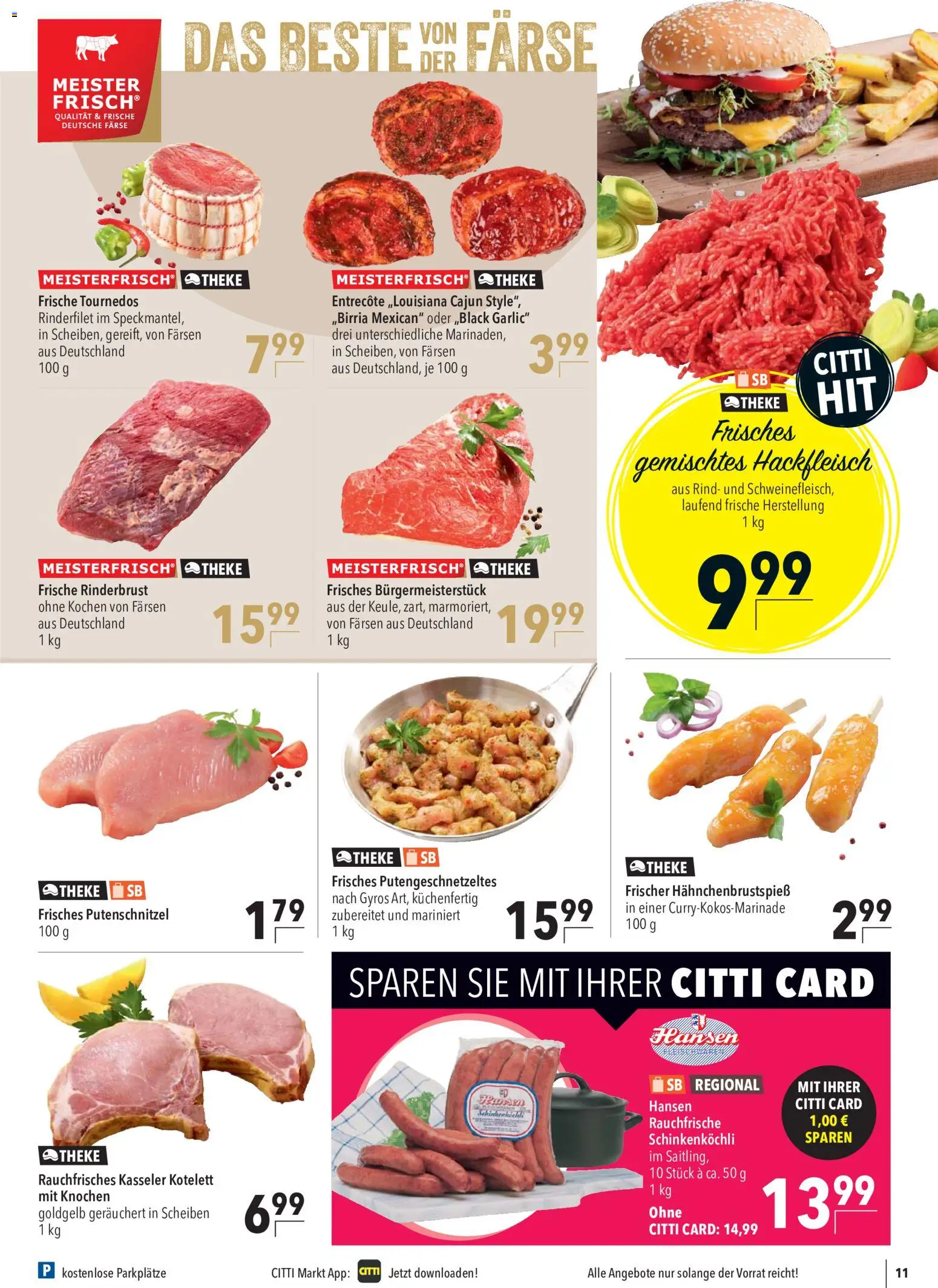 CITTI Markt Prospekt – gültig ab 30.09.2026 | Seite: 11 | Produkte: Theke, Rinderfilet, Entrecote, Hackfleisch