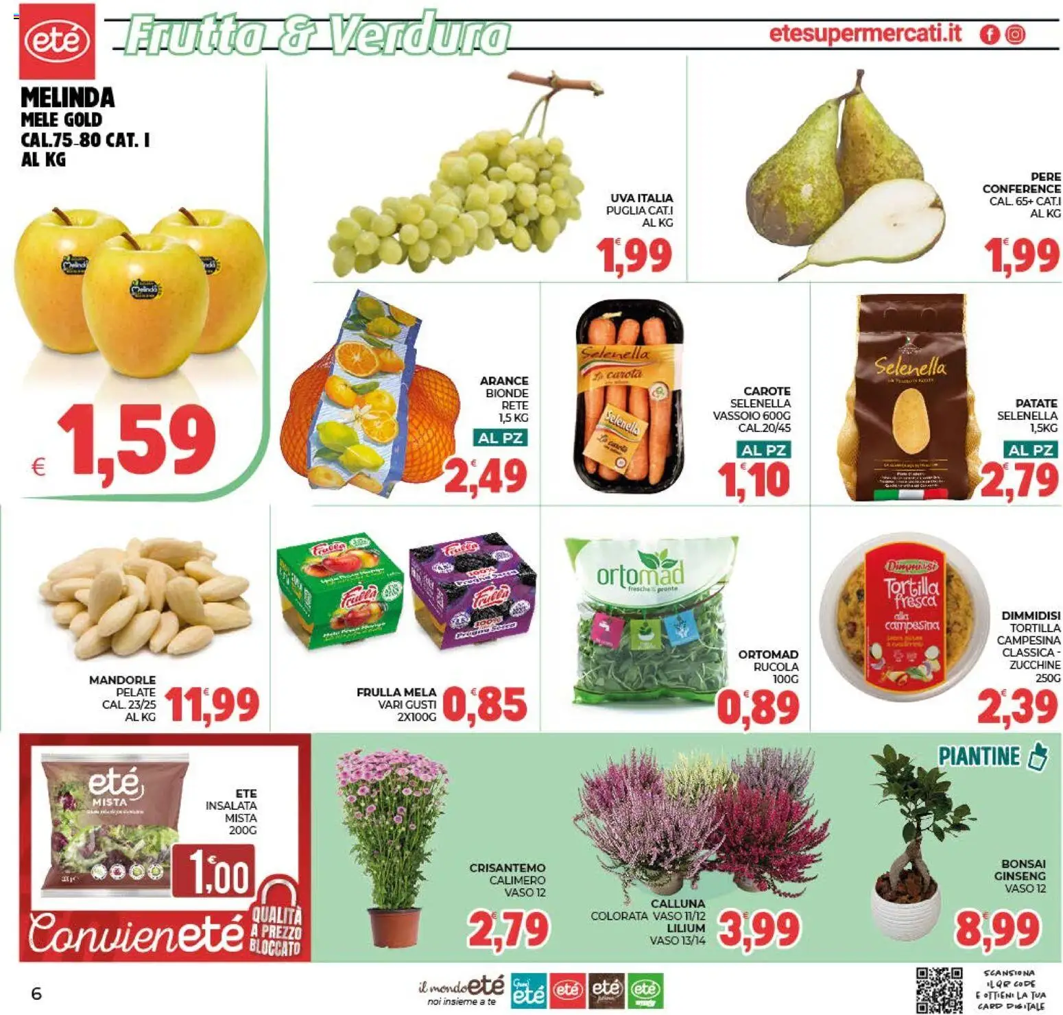 Volantino Eté del 02/10/2026 | Pagina: 6 | Prodotti: Insalata, Patate, Mandorle, Vassoio
