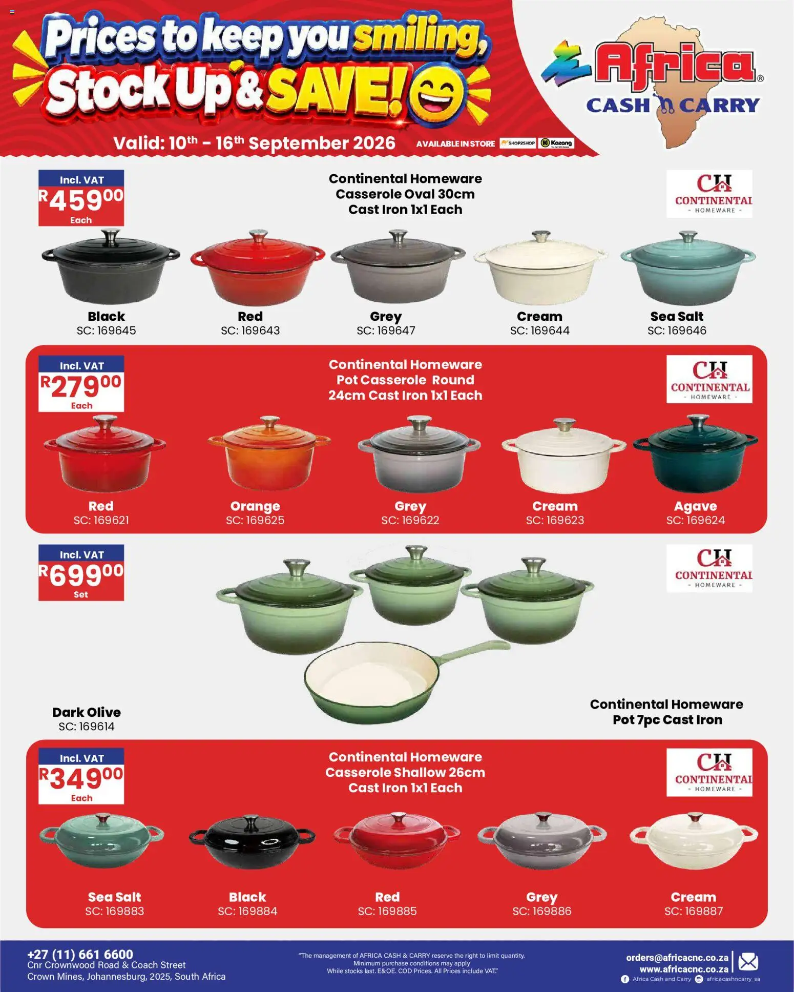 New Africa Cash & Carry catalogue – valid from 10/09/2026 | Page: 50 | Products: Iron, Agave, Stock, Salt