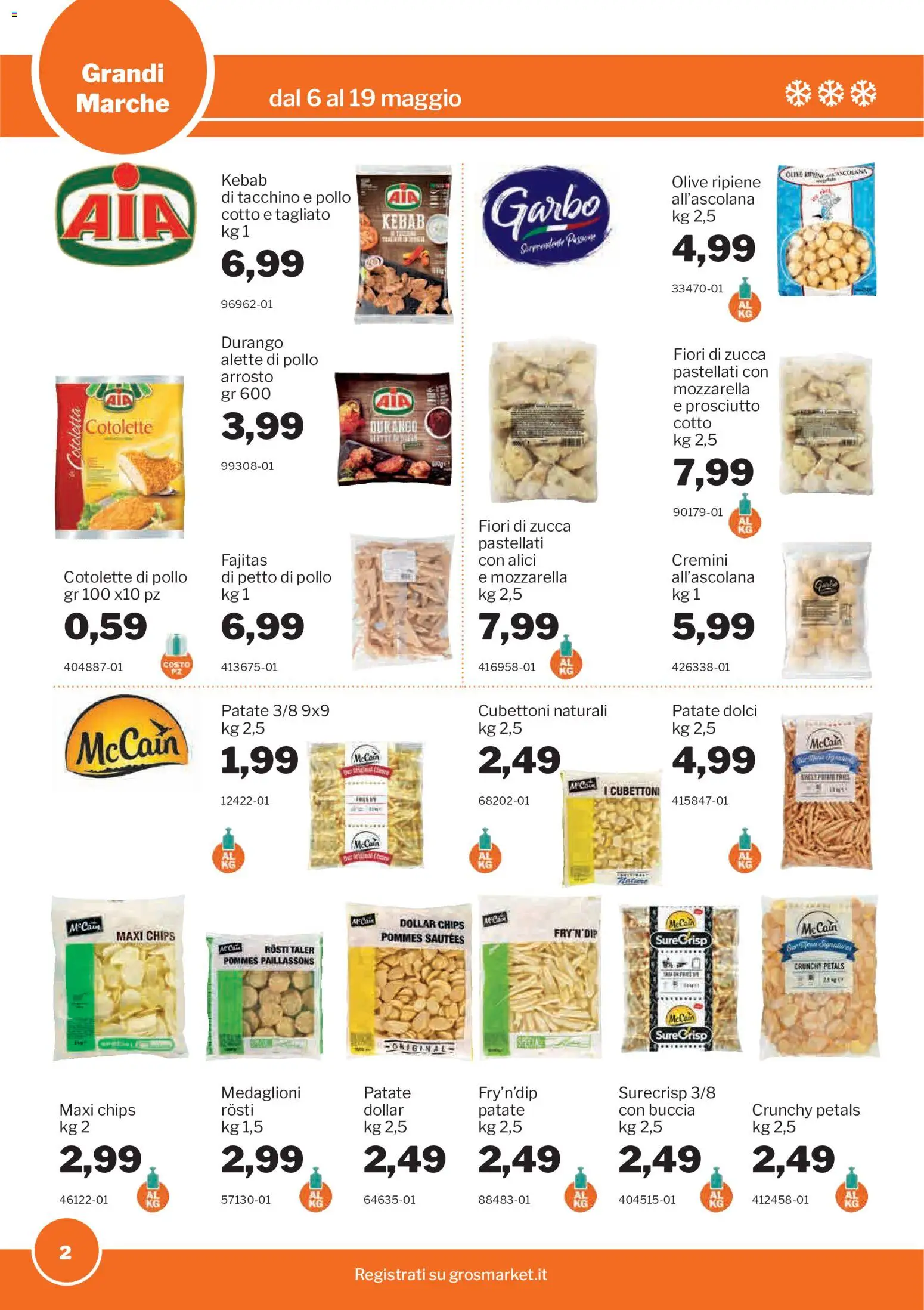 Volantino Sogegross del 06.05.2026 | Pagina: 2 | Prodotti: Arrosto, Pollo, Olive, Zucca