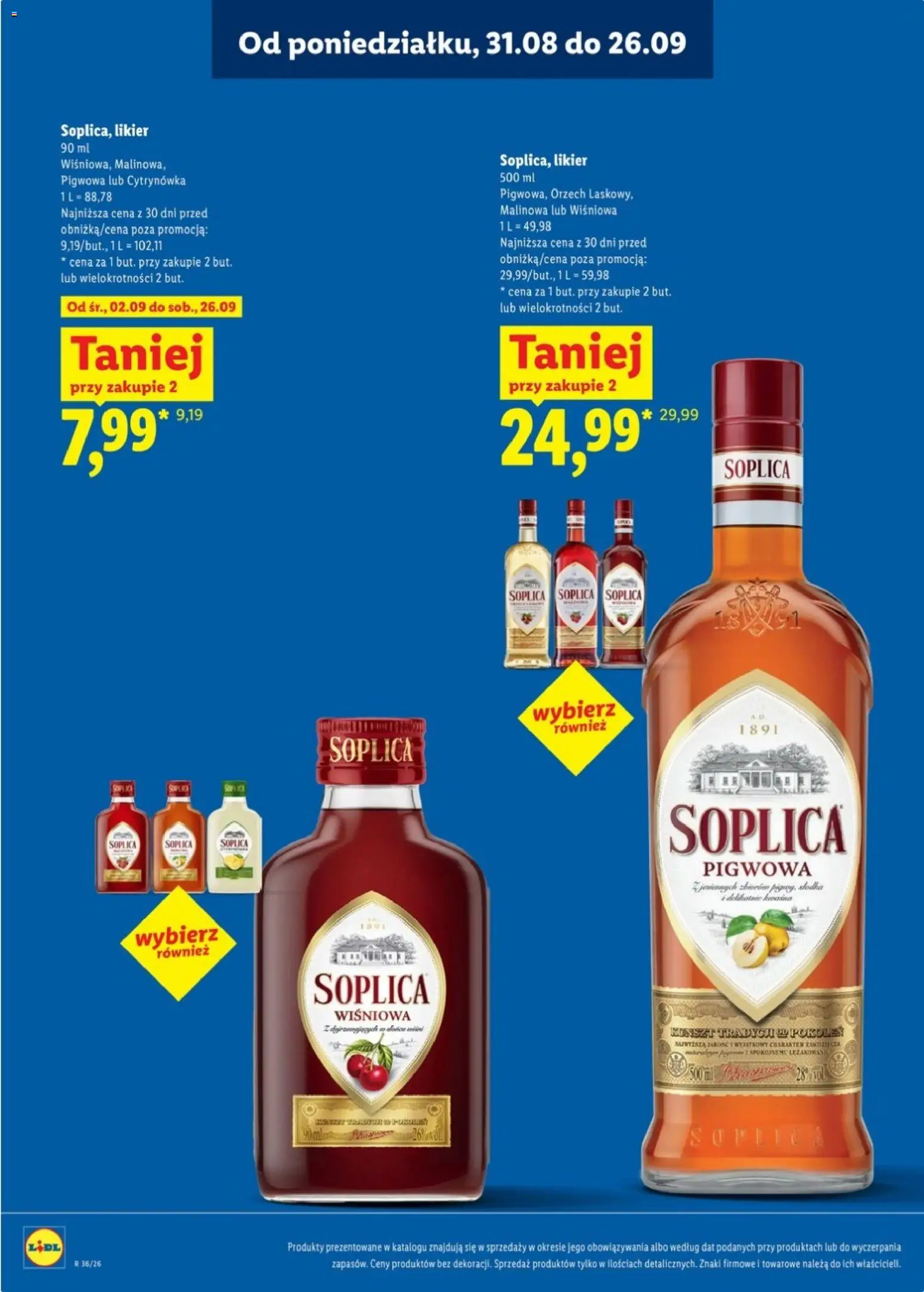 Lidl Katalog alkoholi mocnych od 31.08.2026 | Strona: 25 | Produkty: Soplica, Soplica Pigwowa