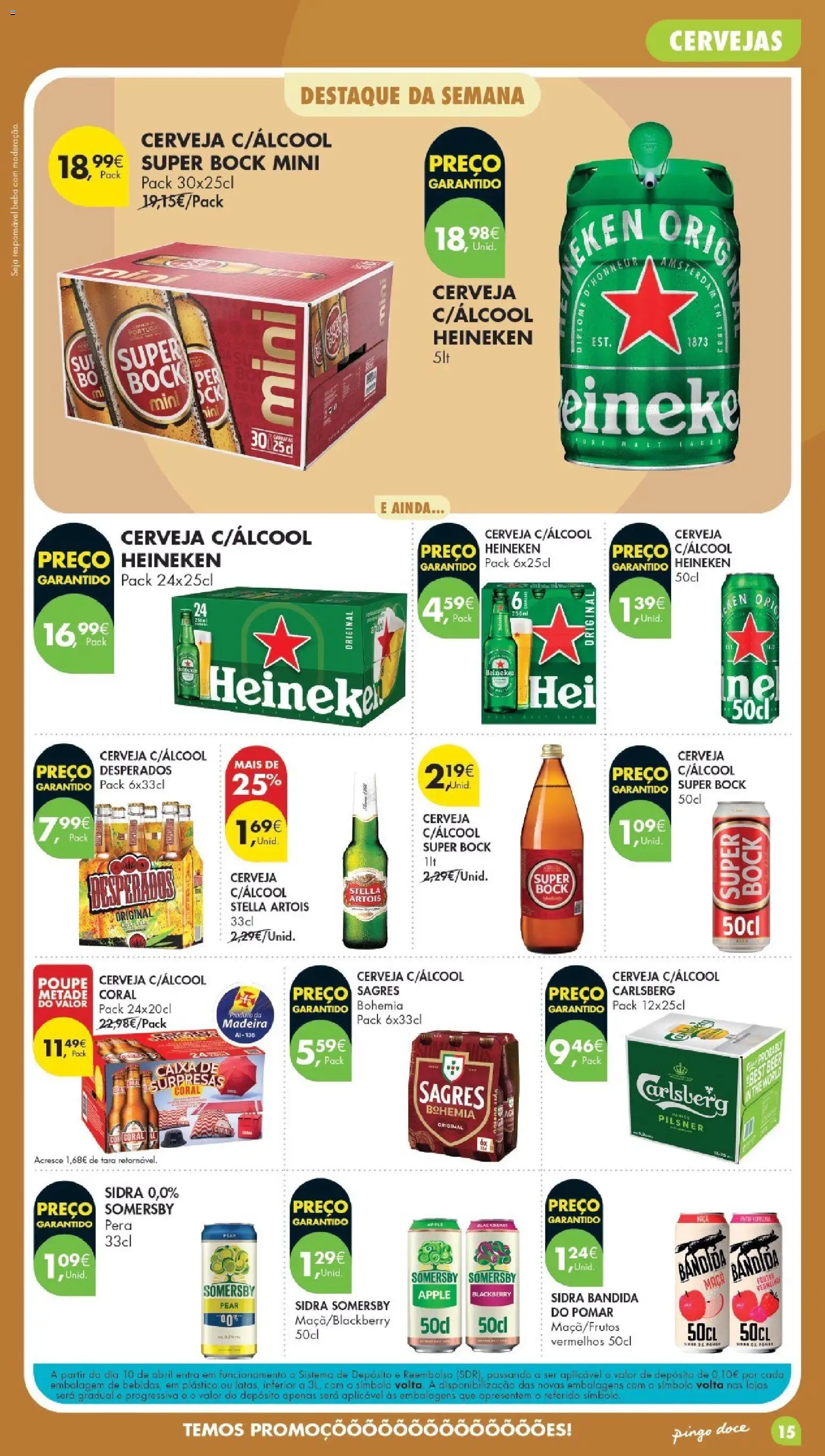 Pingo Doce Poupe Esta Semana Madeira │ válido de 11/08/2026 | Página: 15 | Produtos: Sidra, Super bock, Caixa, Somersby