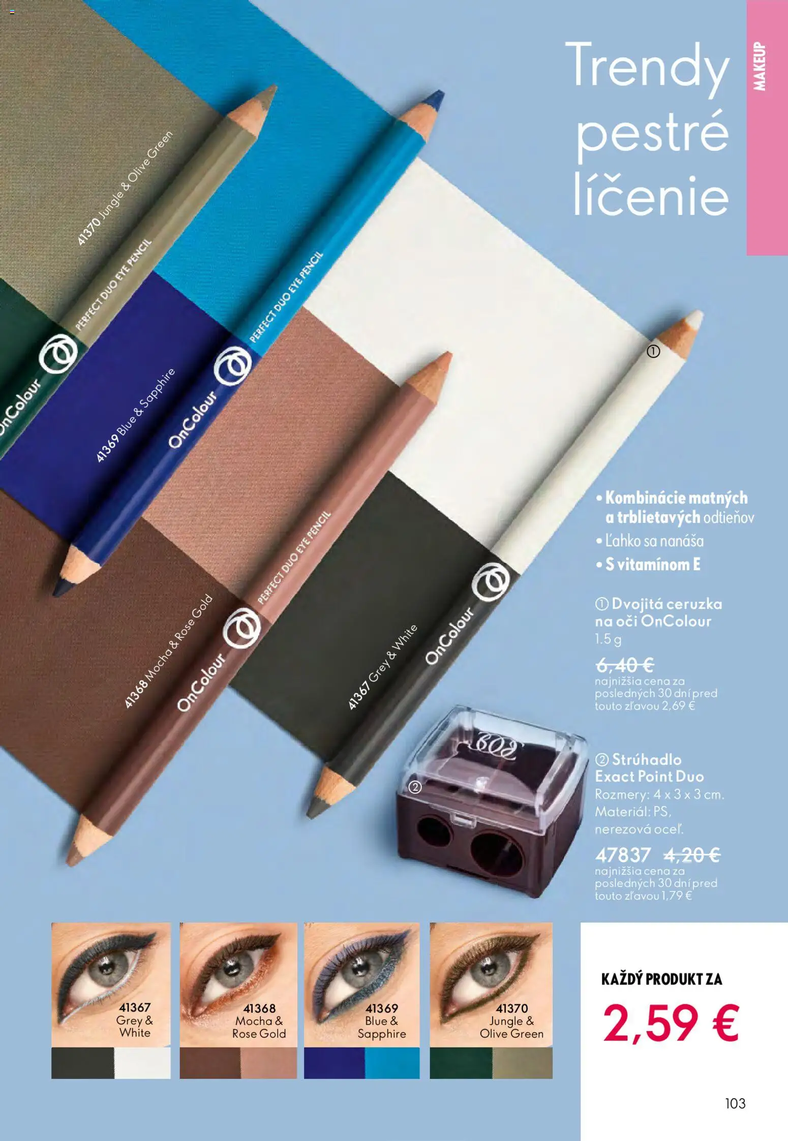 Nové Oriflame akcie – leták je platný od 25.03.2026 | Strana: 103 | Produkty: Strúhadlo, Ceruzka na oči, Ceruzka, Mocha