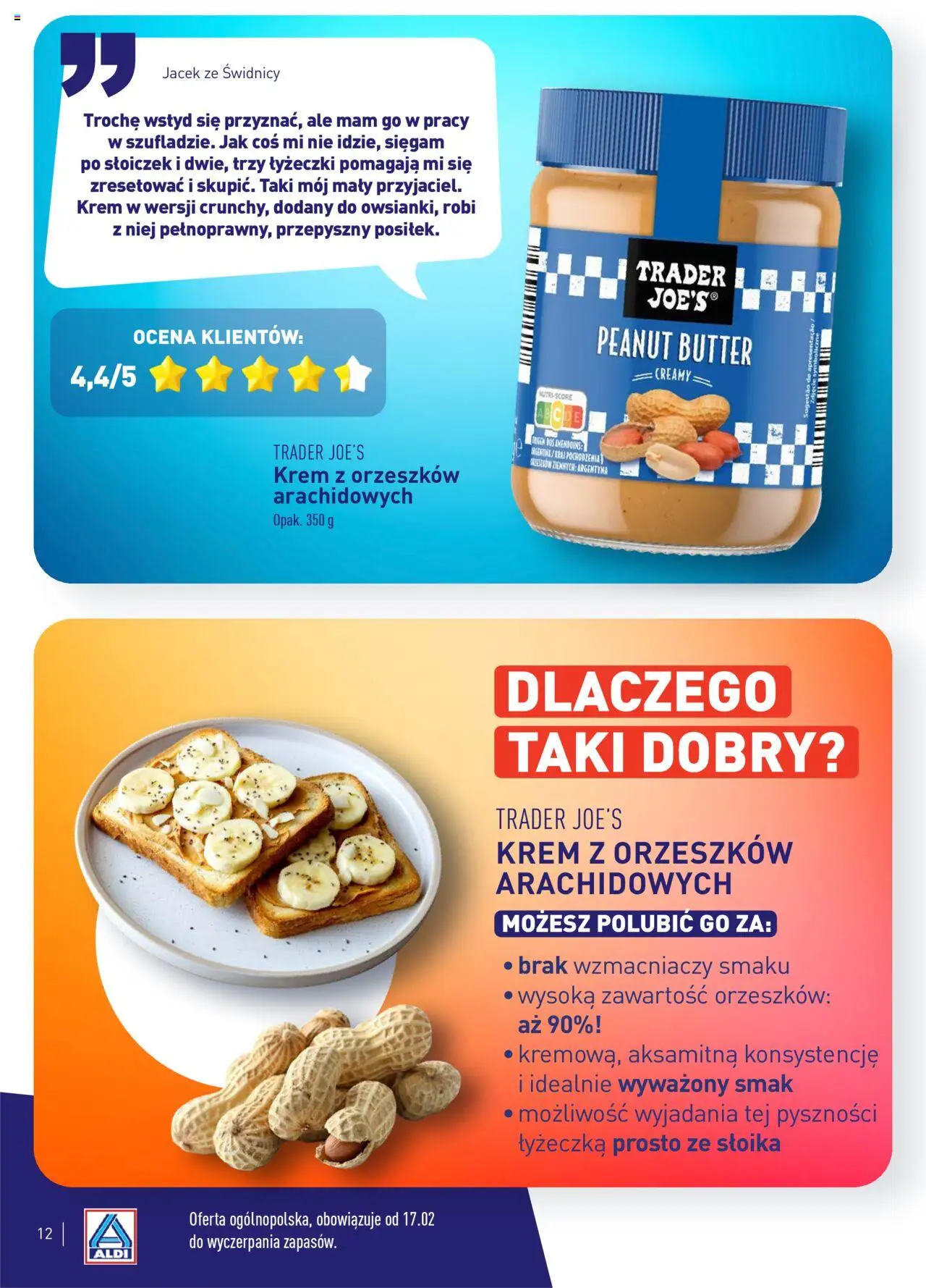 Aldi Gazetka - Wielki test od 17.02.2025 | Strona: 12 | Produkty: Krem
