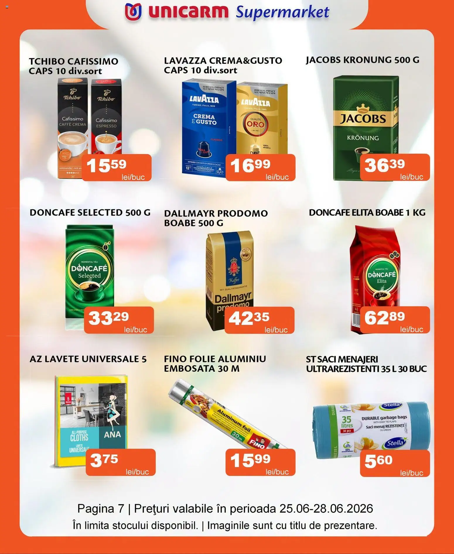Noul catalog Unicarm – valabil de la 25.06.2026 | Pagină: 7 | Produse: Peluş Köpek Yatağı, Cremă, Lavete, Cacao