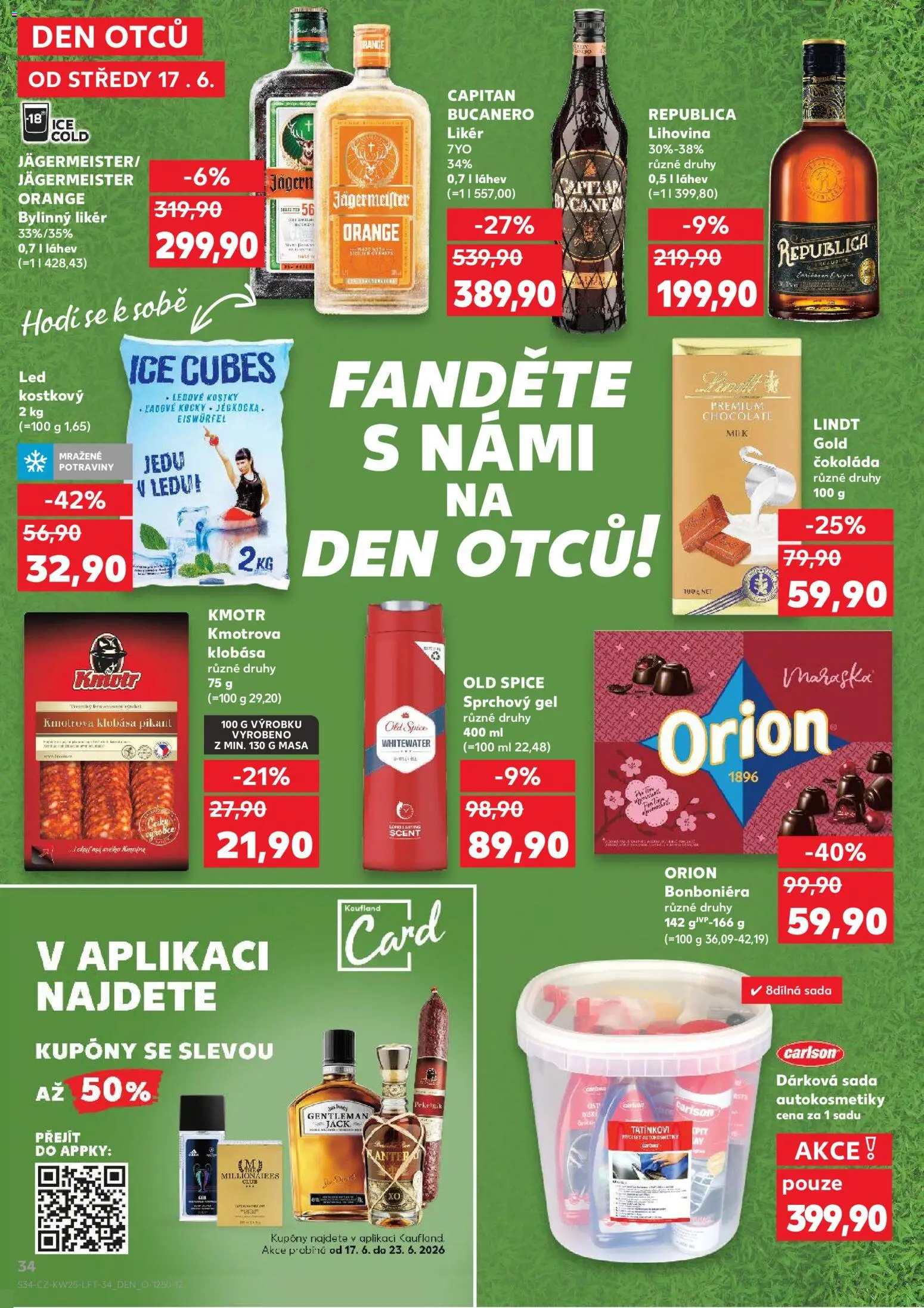 Kaufland leták - Plzeň od 17.06.2026 | Strana: 34 | Produkty: Likér, Disk, Republica, Old Spice