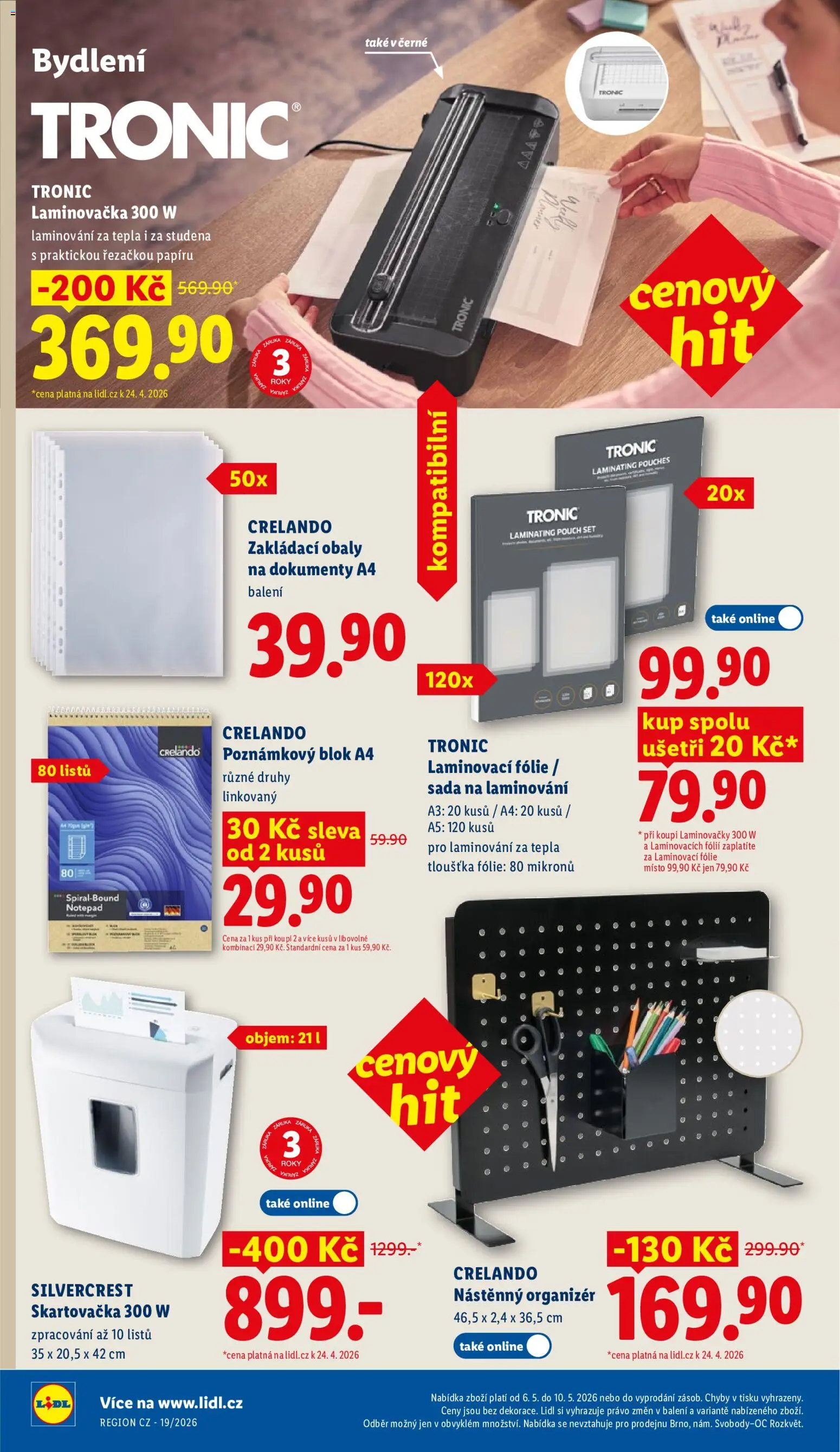Lidl leták od 06.05.2026 | Strana: 34 | Produkty: Laminovací folie, Fólie, Blok, Skartovačka