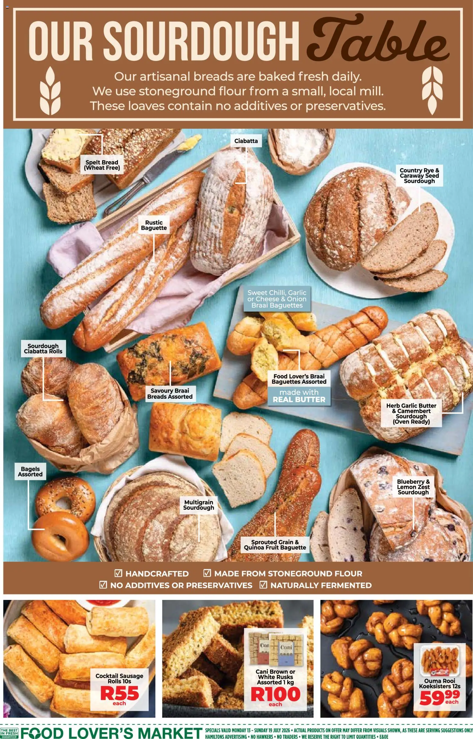 New Food Lover's Market catalogue – valid from 13/07/2026 | Page: 3 | Products: Flour, Oven, Table, Lemon